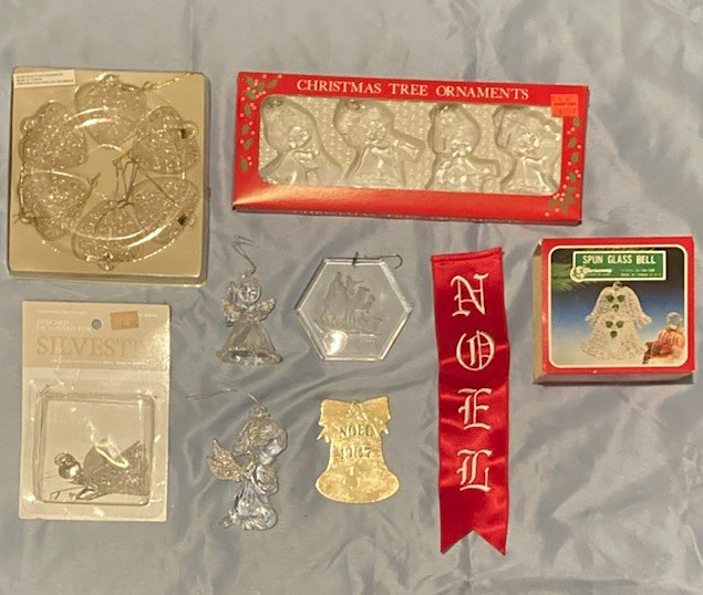 Vintage Lot Christmas Ornaments Spun Glass, Acrylic, Misc
