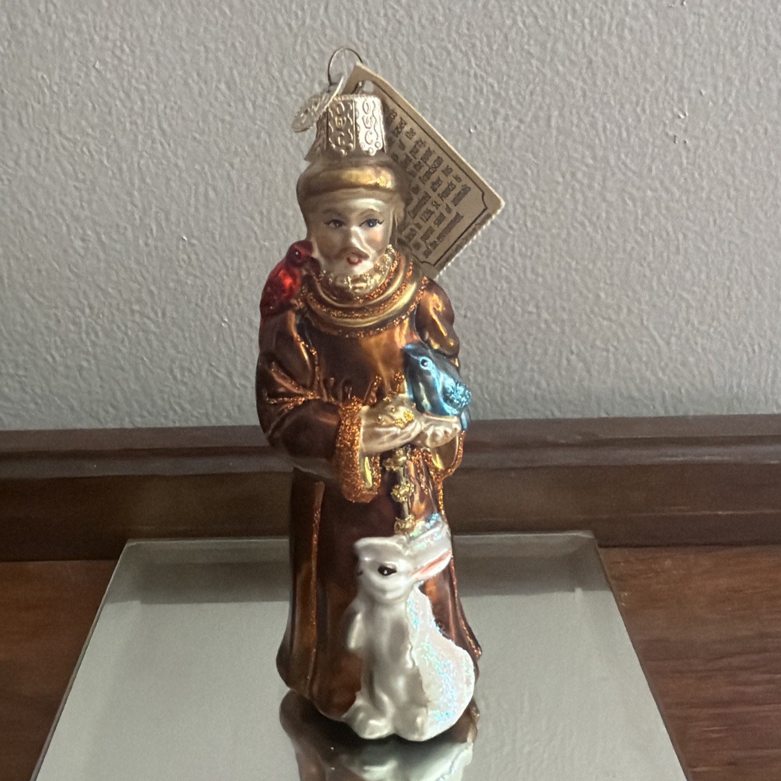 Vintage NWT Old World Christmas Blown Glass?  Saint Francis Christmas Ornament