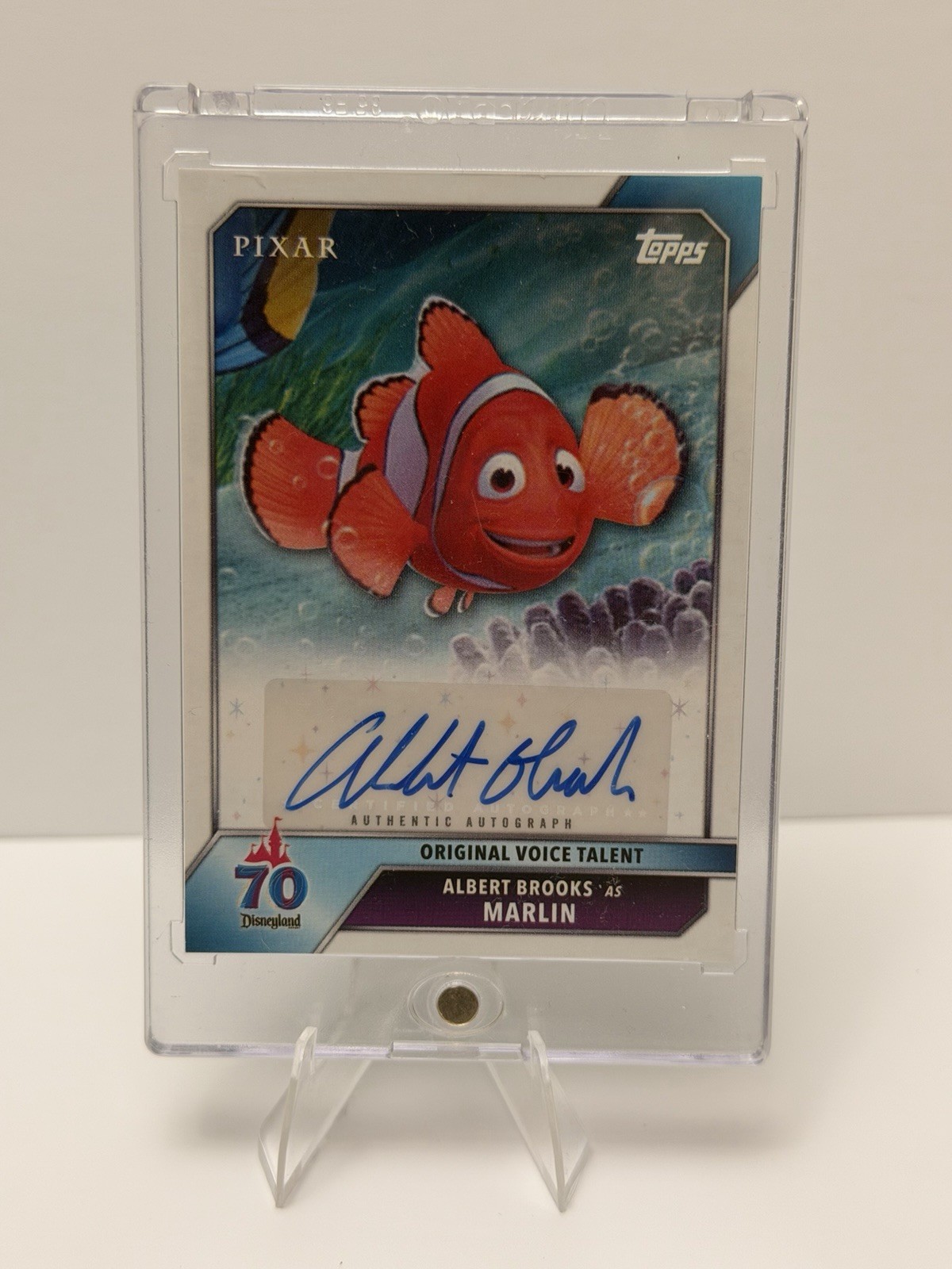 2025 TOPPS DISNEYLAND 70TH ANNIVERSARY ALBERT BROOKS AS MARLIN AUTO Encased