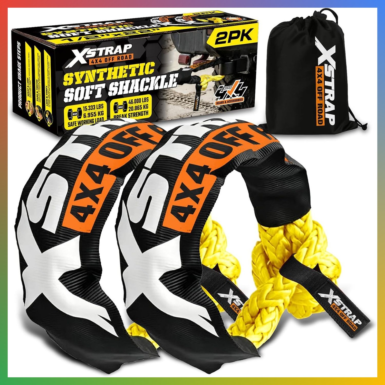 Soft Shackle 2 Pack - 1/2” x 22” 46000 Lbs Tow Recovery Soft Shackle 2 Pack - 1/2” x 22” 46000 Lbs Tow Recovery
