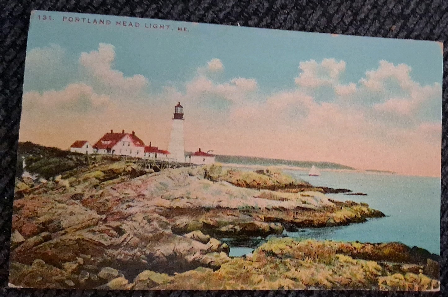 Portland Head Light Maine Lighthouse unPosted lithograph postcard 