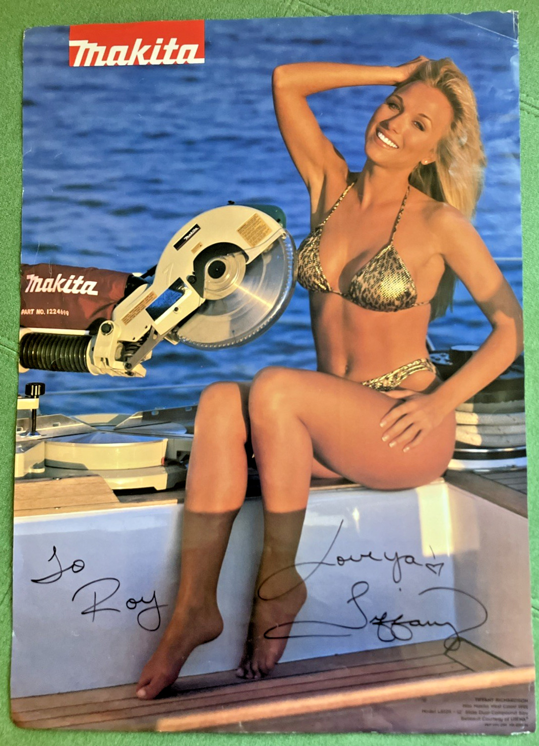 VTG Makita Tools 1995 Miss Makita Tiffany Richardson SIGNED Poster 17.5