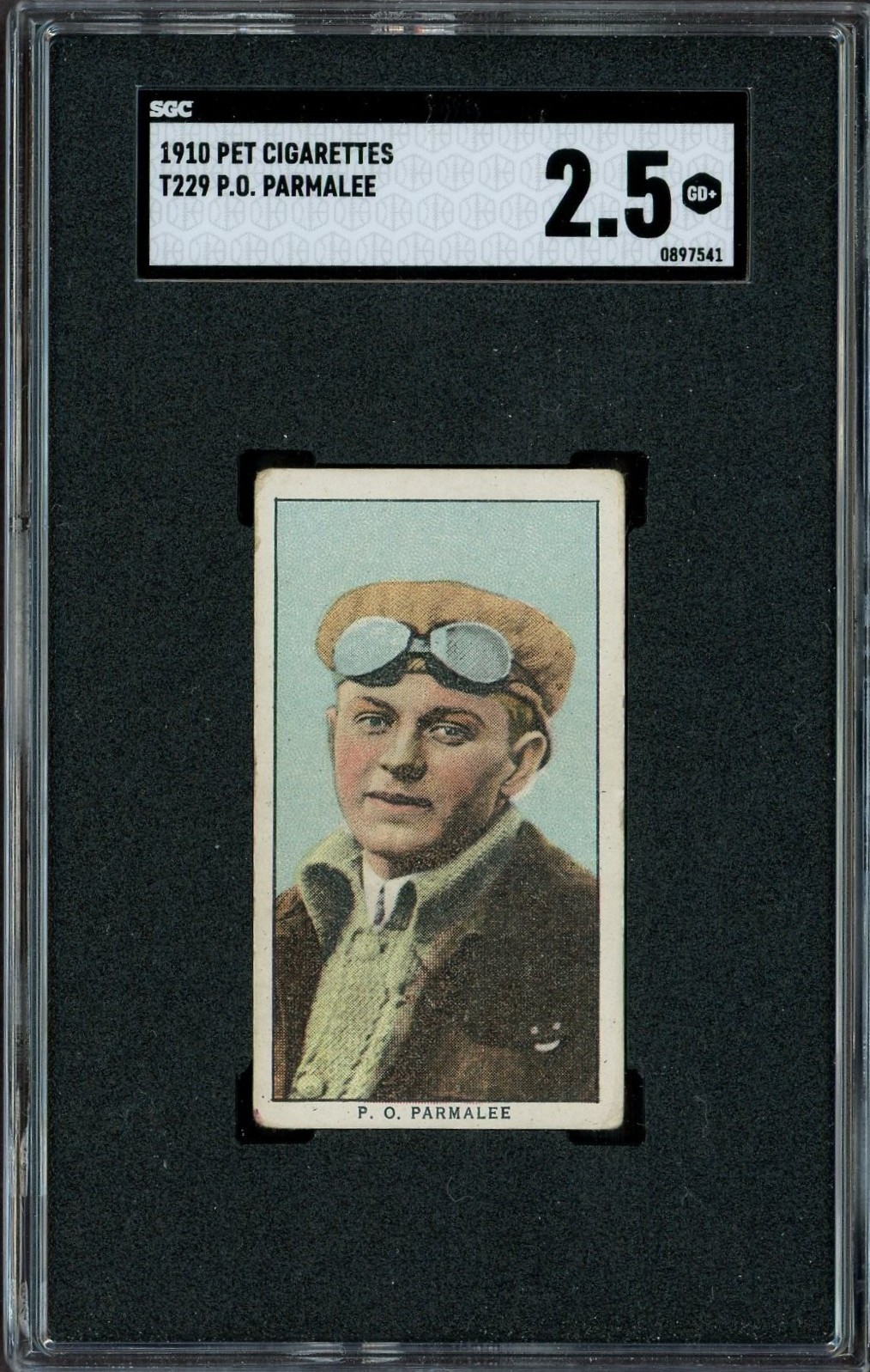 1910 T229 Pet Cigarettes Philip Orin Parmelee (SGC 2.5 GD+) AVIATOR