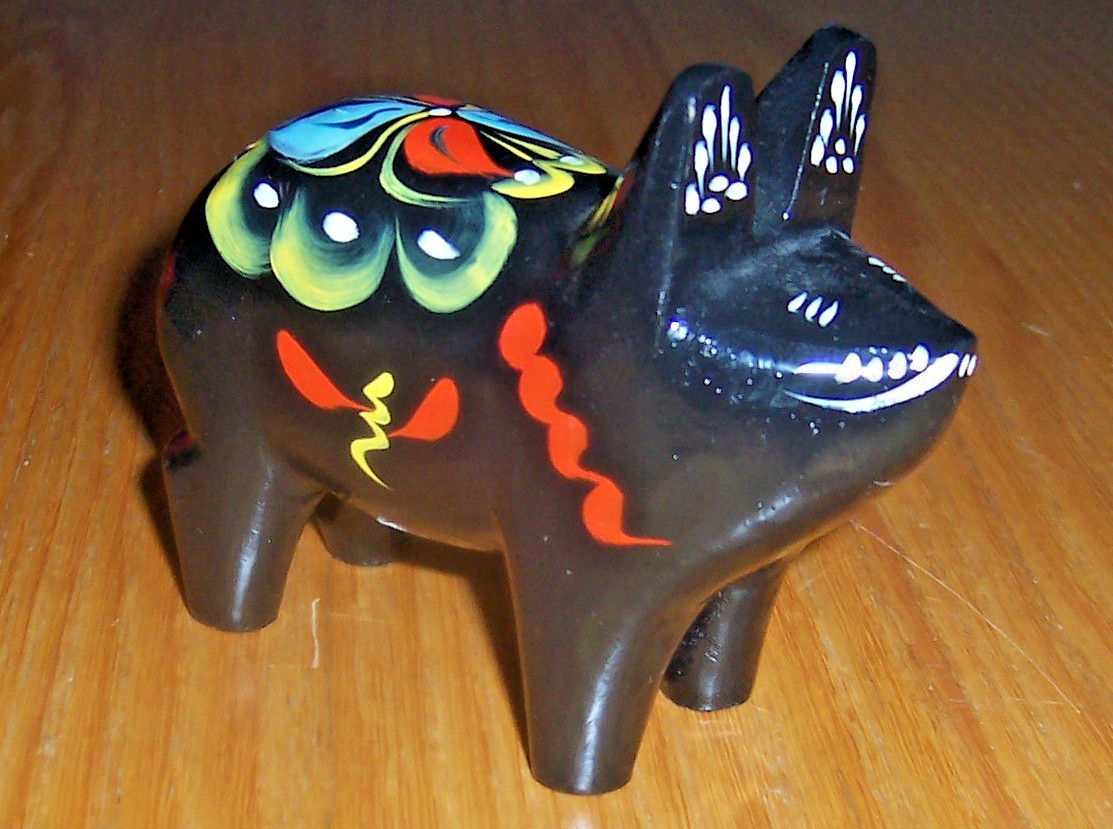 Swedish Vintage Black Dala Pig Nils Olsson Swedish Vintage Black Dala Pig Nils Olsson