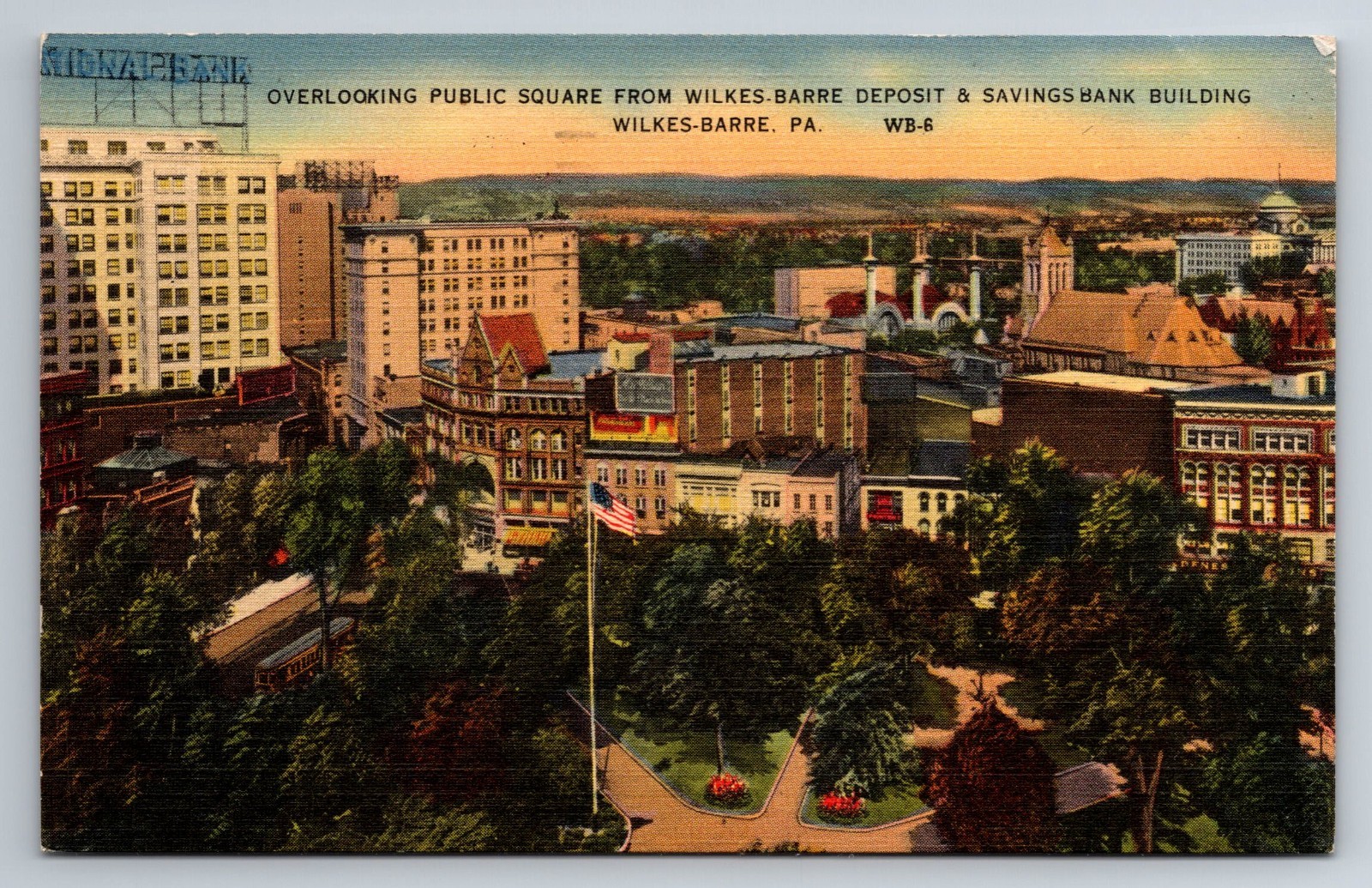 PA, Wilkes-Barre, Public Square, Deposit & Savings Bank, Vintage Postcard