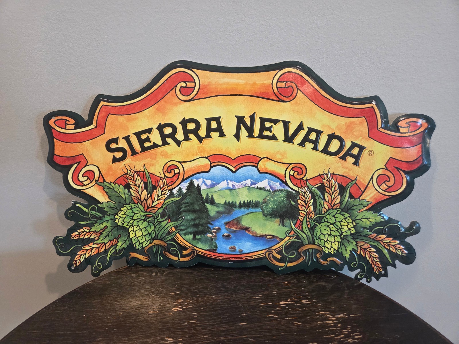 Sierra Nevada Embossed Metal Tin Beer Sign Approximately 11”x20”