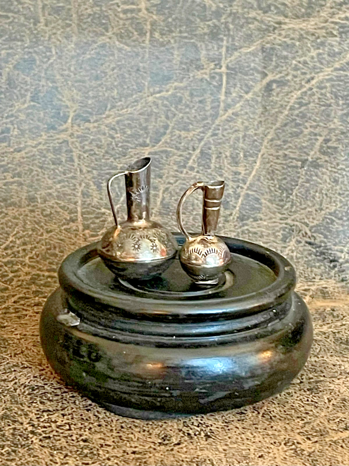 2 MINIATURE PITCHERS-925-SILVER-NATIVE AMERICAn-EMW-ELIZABETH MARGARET WHITMAN