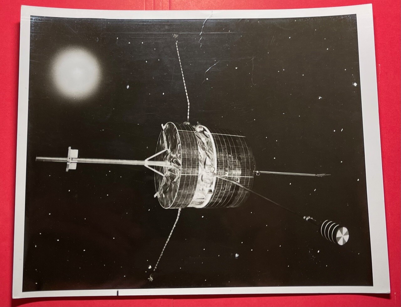 1965 PIONEER A SPACECRAFT NASA SPECIAL INTEREST BLUE BACK PHOTO 