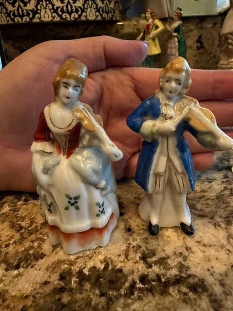 Vintage Made in Occupied Japan Porcelain Musician Figurines - Pair