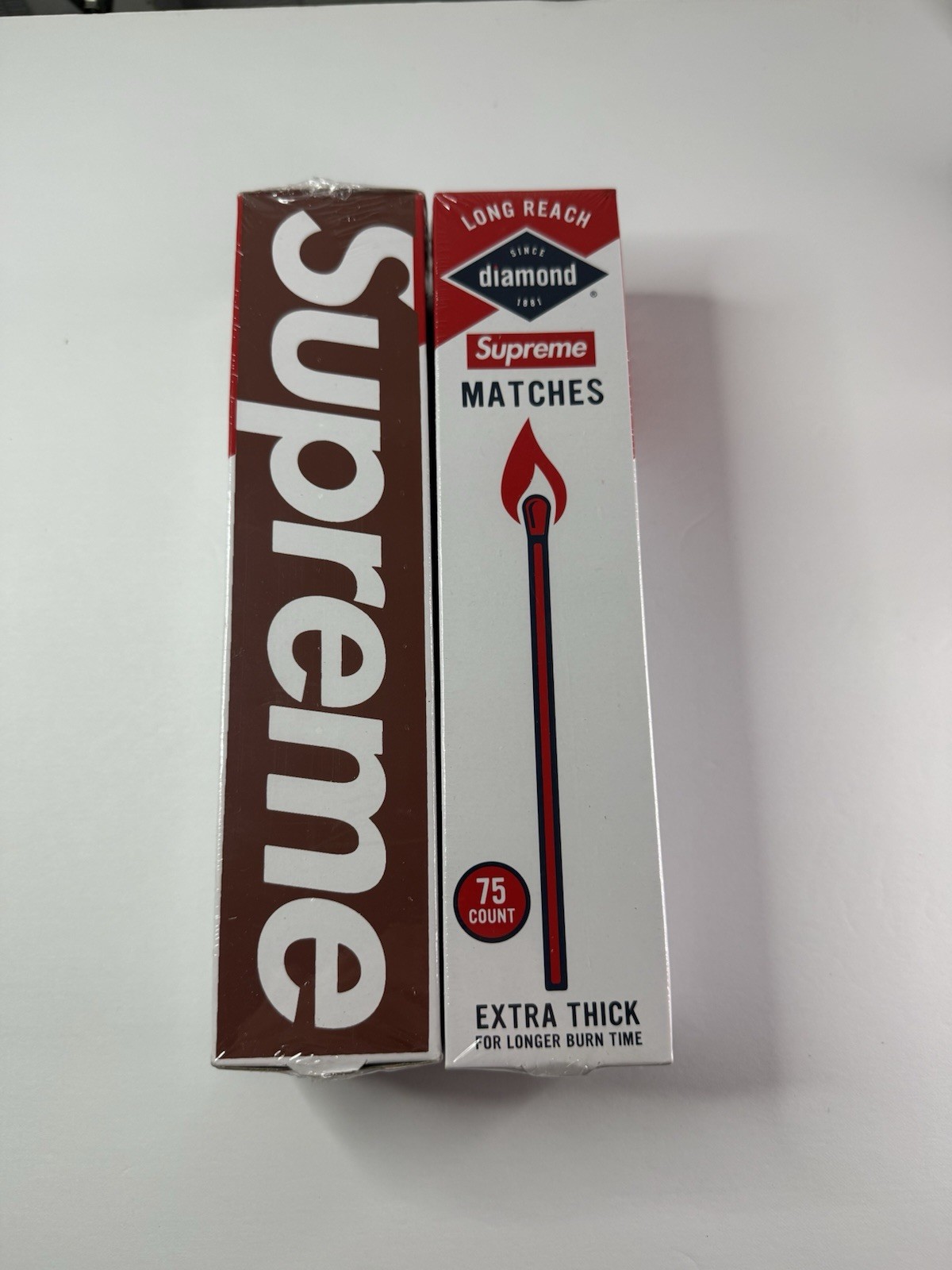 2024 SUPREME x Diamond 75 Count BOX Extra Thick RED MATCHES Long 10\