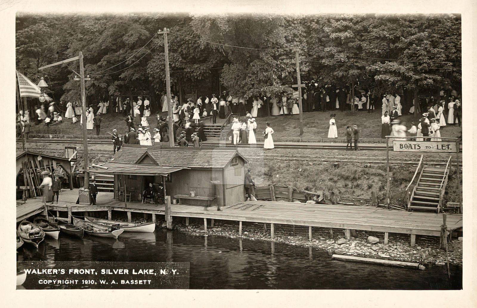 Walker\'s Front Silver Lake NY New York 1910 RPPC Photo Postcard COPY