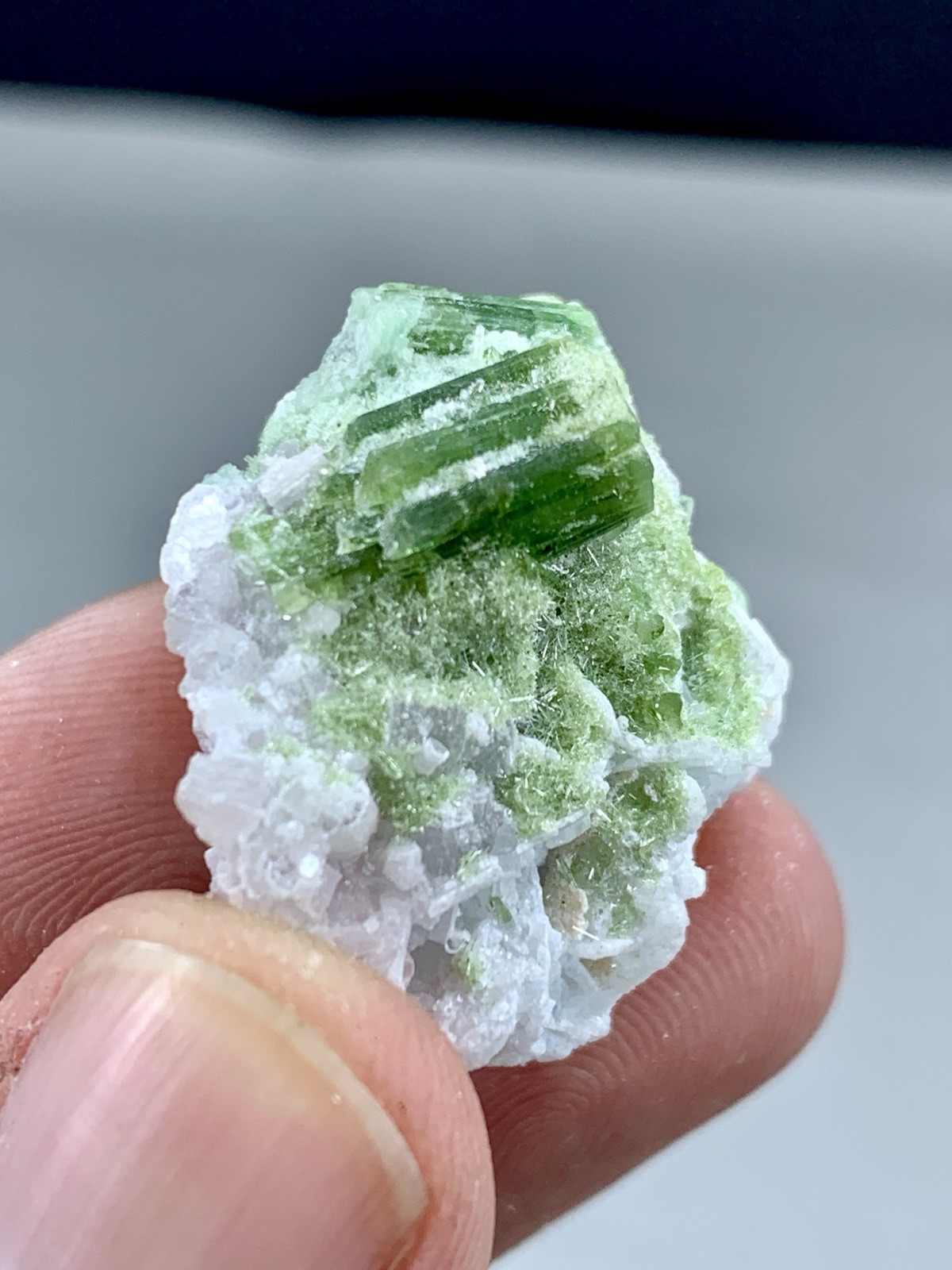 16 Gm Tourmaline Crystal Bunch Combine On Cleavelandite Matrix - Afghanistan