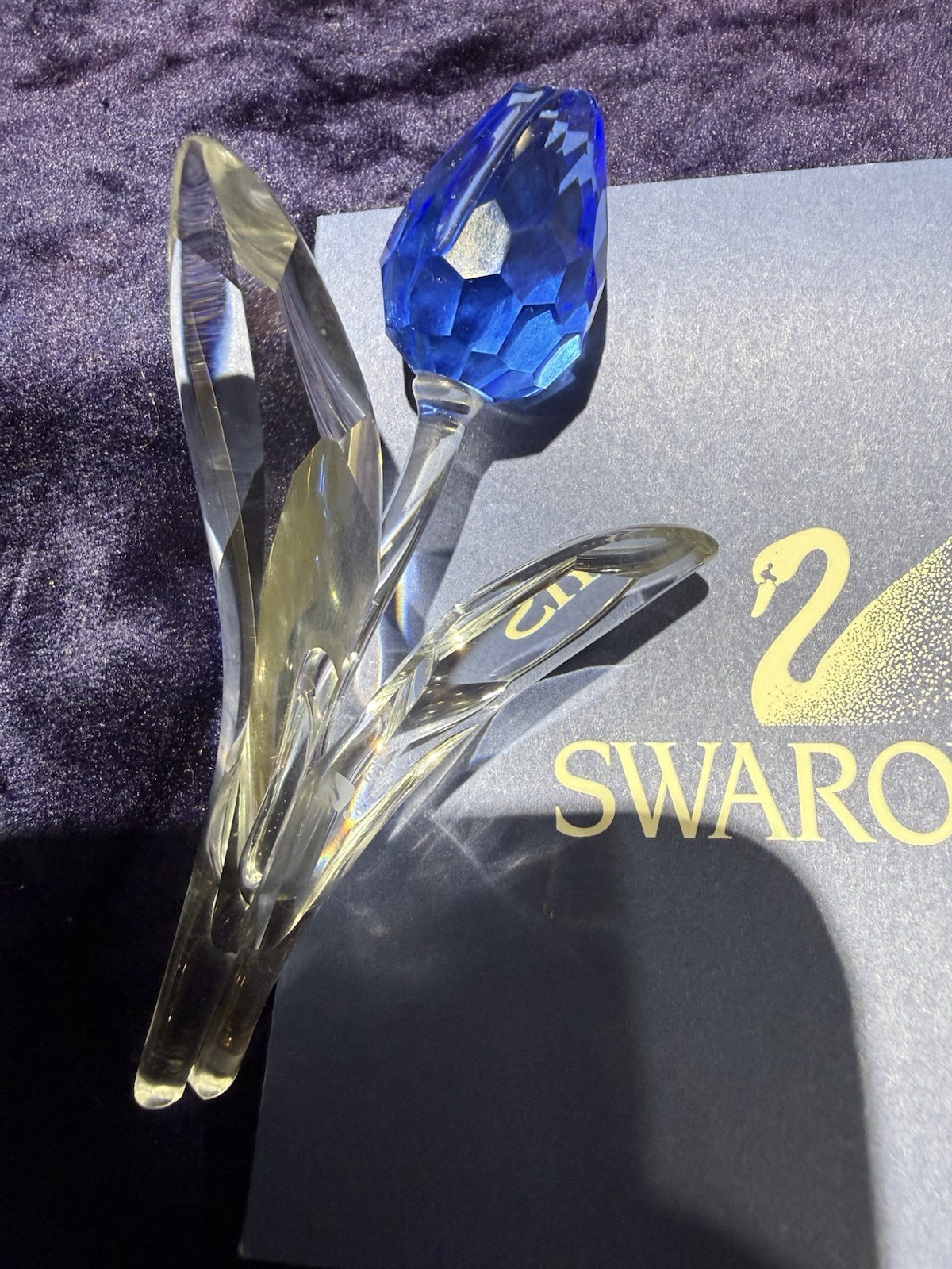 swarovski flower figurine - blue