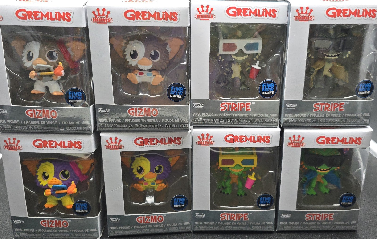 Funko Minis Gremlins Movie Complete Set of 8 Vinyl Figures NIB w/ Display