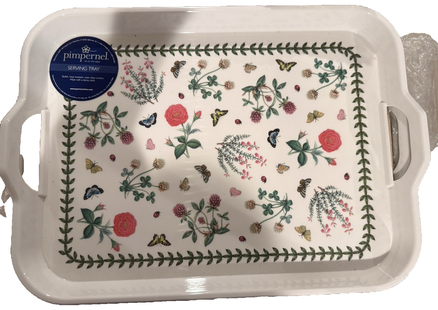 Portmeirion BOTANIC GARDEN IRISH FLOWER Lg HANDLED Melamine Tray NWT Portmeirion BOTANIC GARDEN IRISH FLOWER Lg HANDLED Melamine Tray NWT