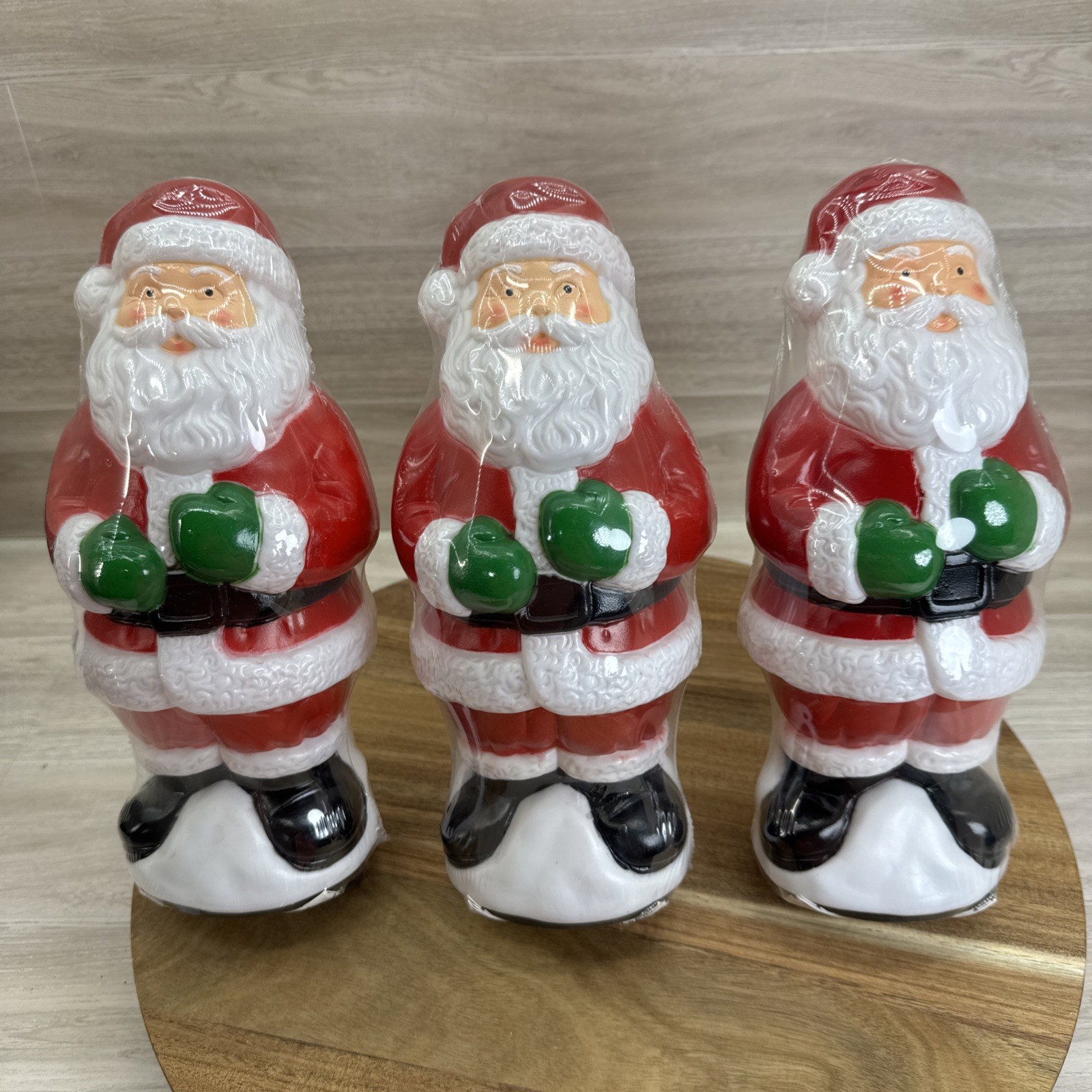 Vintage 1995 Empire Blow Molds Santa Claus Lot of 3 Light Toppers Christmas 10\