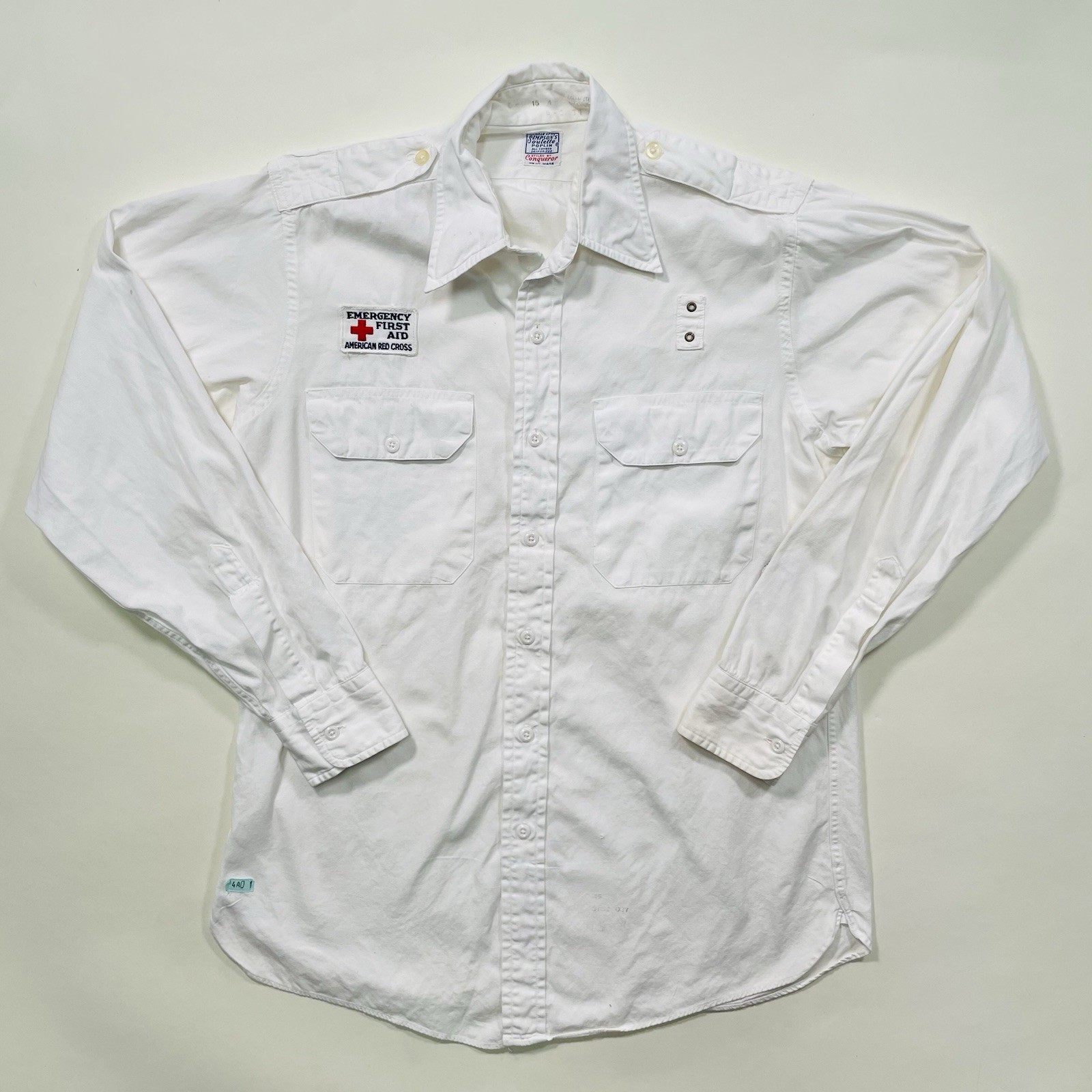 Vintage 1940s 50s American Red Cross Emergency Uniform Shirt WWII Era Size L