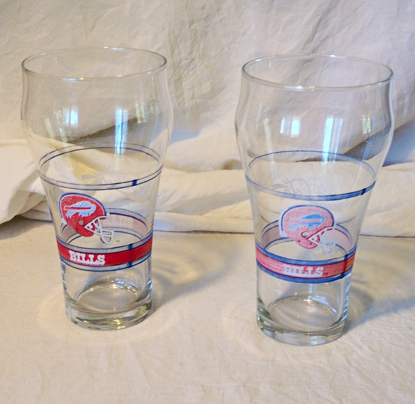 Vintage Buffalo bills NFL Coca-Cola drinking glasses set of 2- Retro