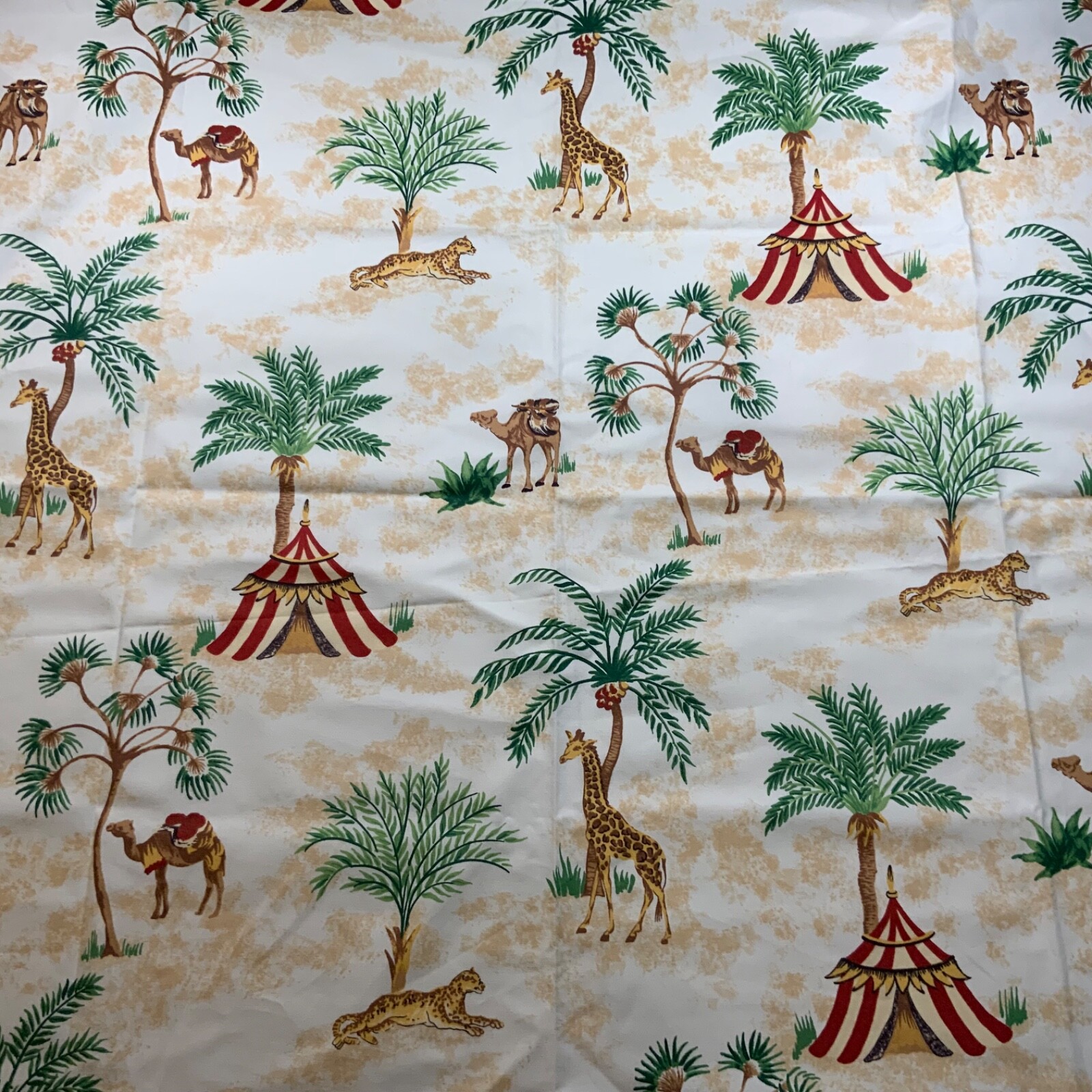 Thibaut Sahara 2002 55W x 45L Giraffes Camels Palms Tents Jungle Rare Thibaut Sahara 2002 55W x 45L Giraffes Camels Palms Tents Jungle Rare
