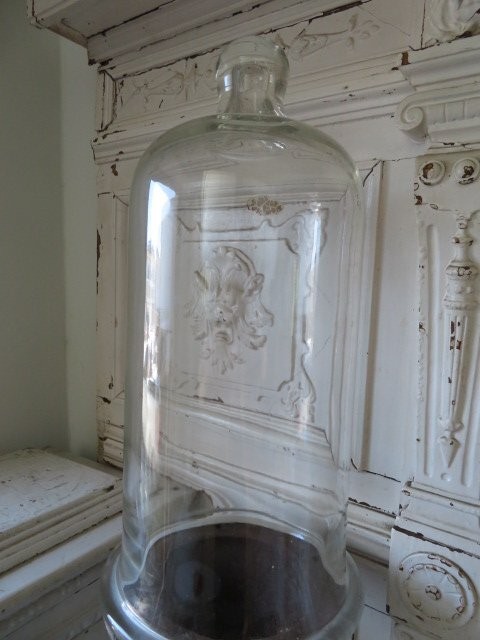 Large Old Vintage GLASS DOME Cloche for Display 13\
