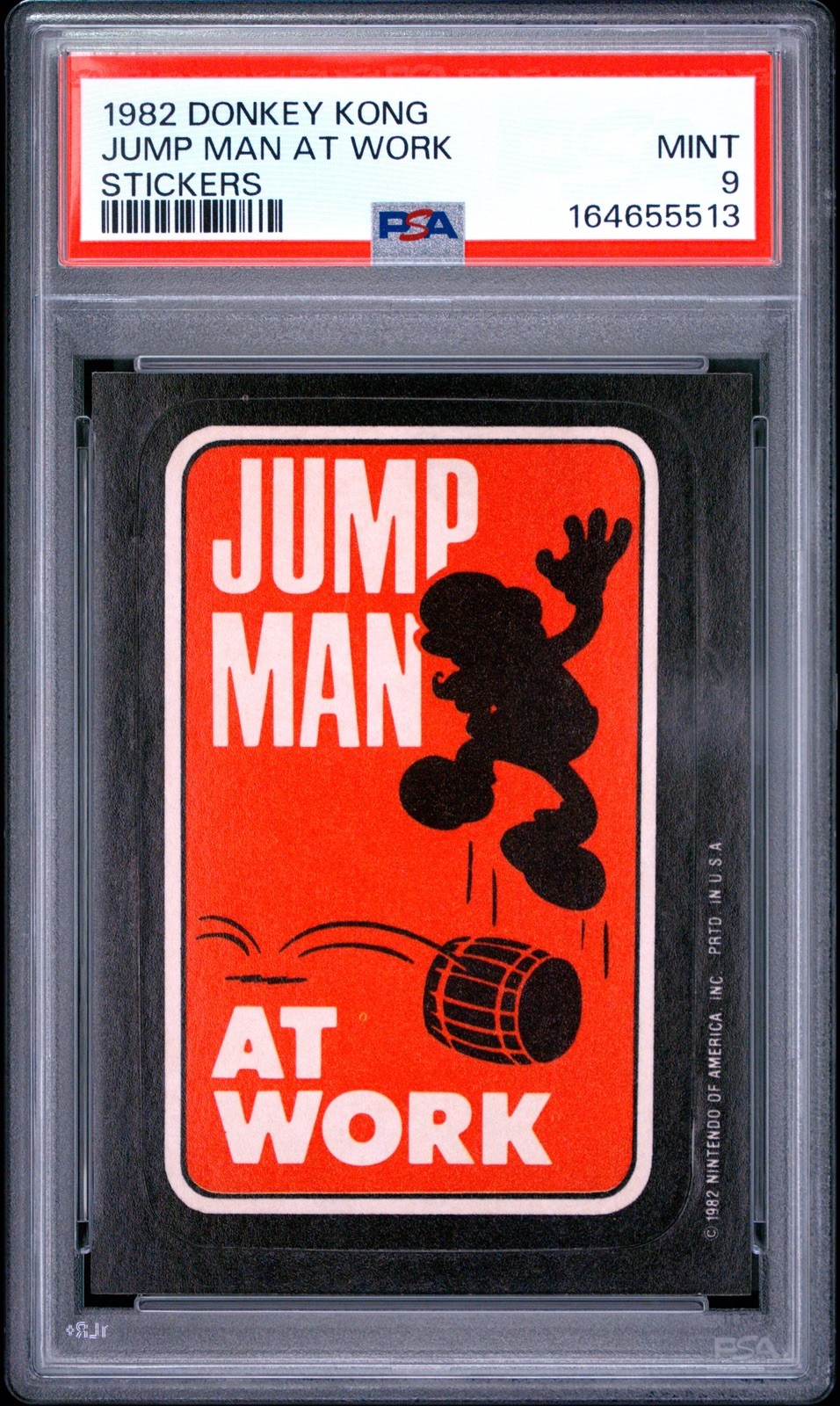 1982 DONKEY KONG Stickers JUMP MAN AT WORK MARIO Rookie Card PSA 9 RC
