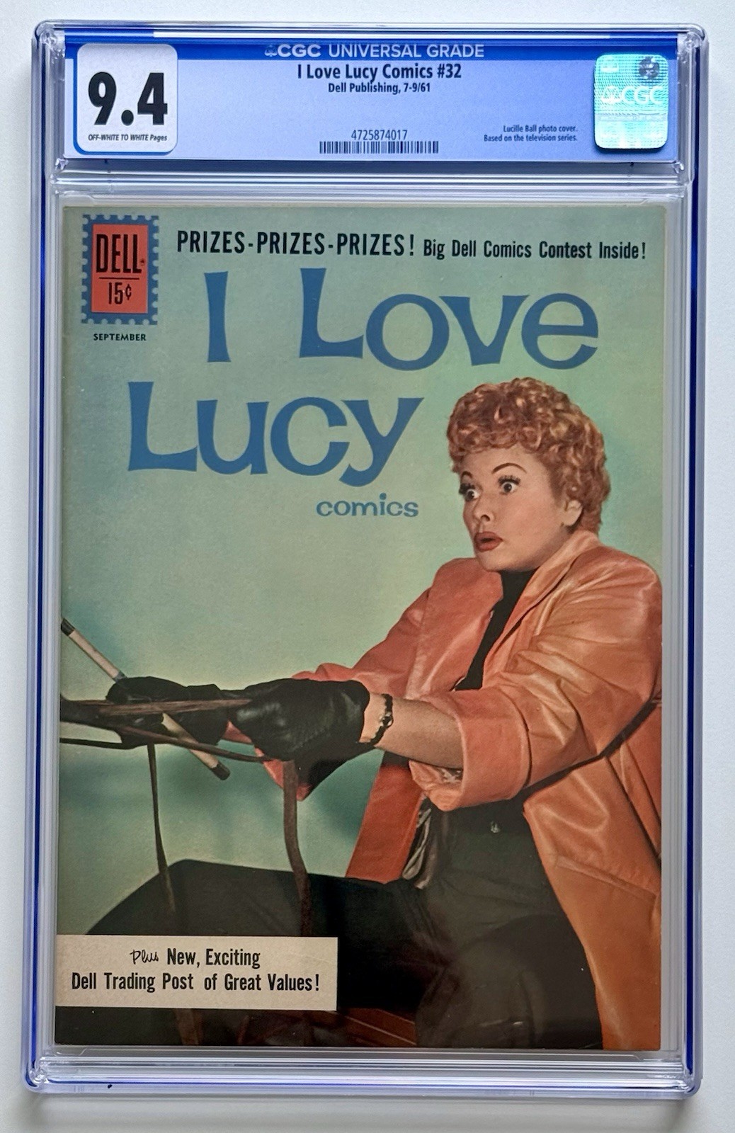 I LOVE LUCY 32 ◉ CGC 9.4 * 1961 DELL PHOTO Lucille Ball COVER * NEW CASE  👀