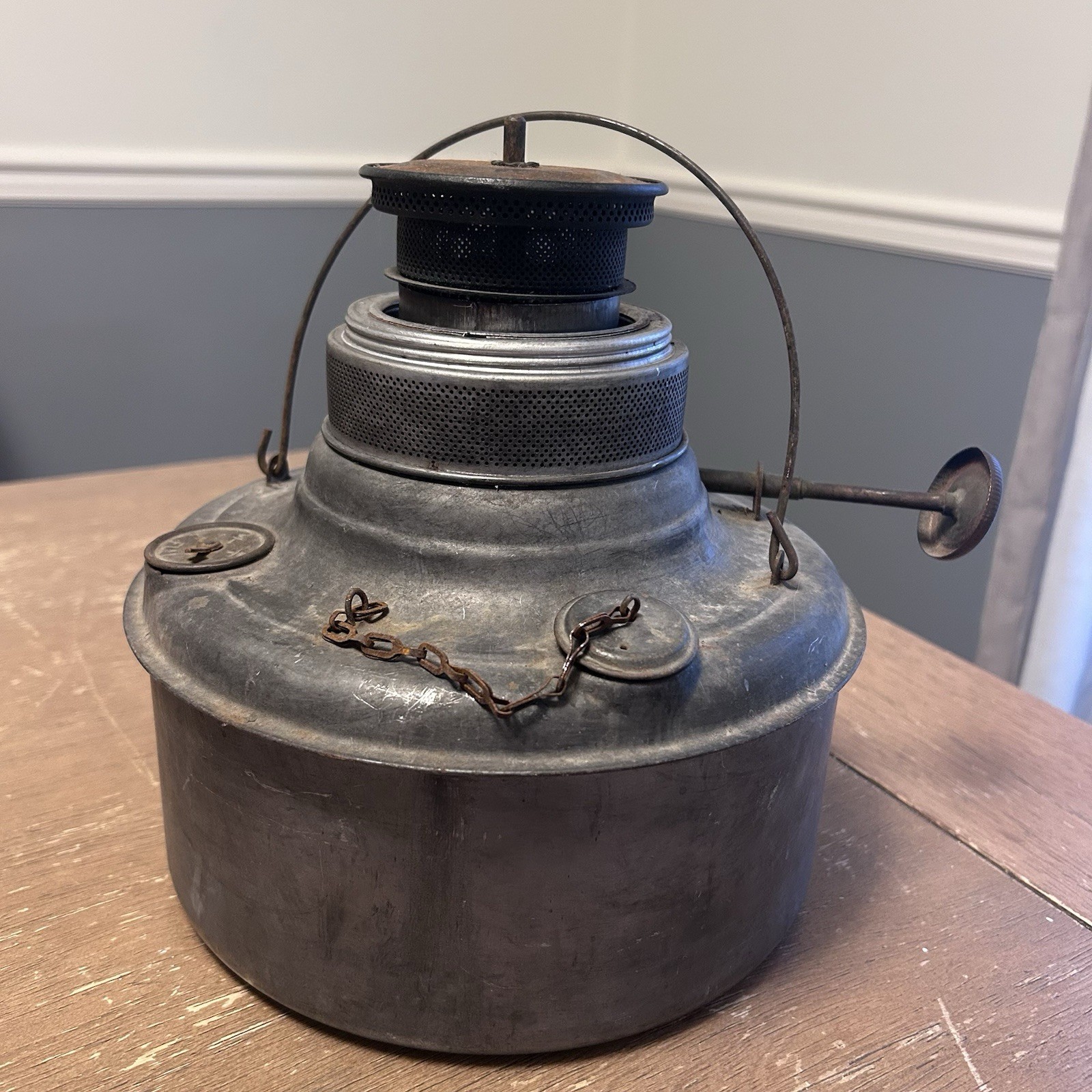 Antique Kerosene Oil Heater/Stove Fuel Tank and Burner Perfection Wick Portable