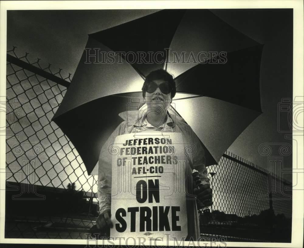 1979 Press Photo Jefferson Federation of Teachers AFL-CIO on strike - nob42862 1979 Press Photo Jefferson Federation of Teachers AFL-CIO on strike - nob42862
