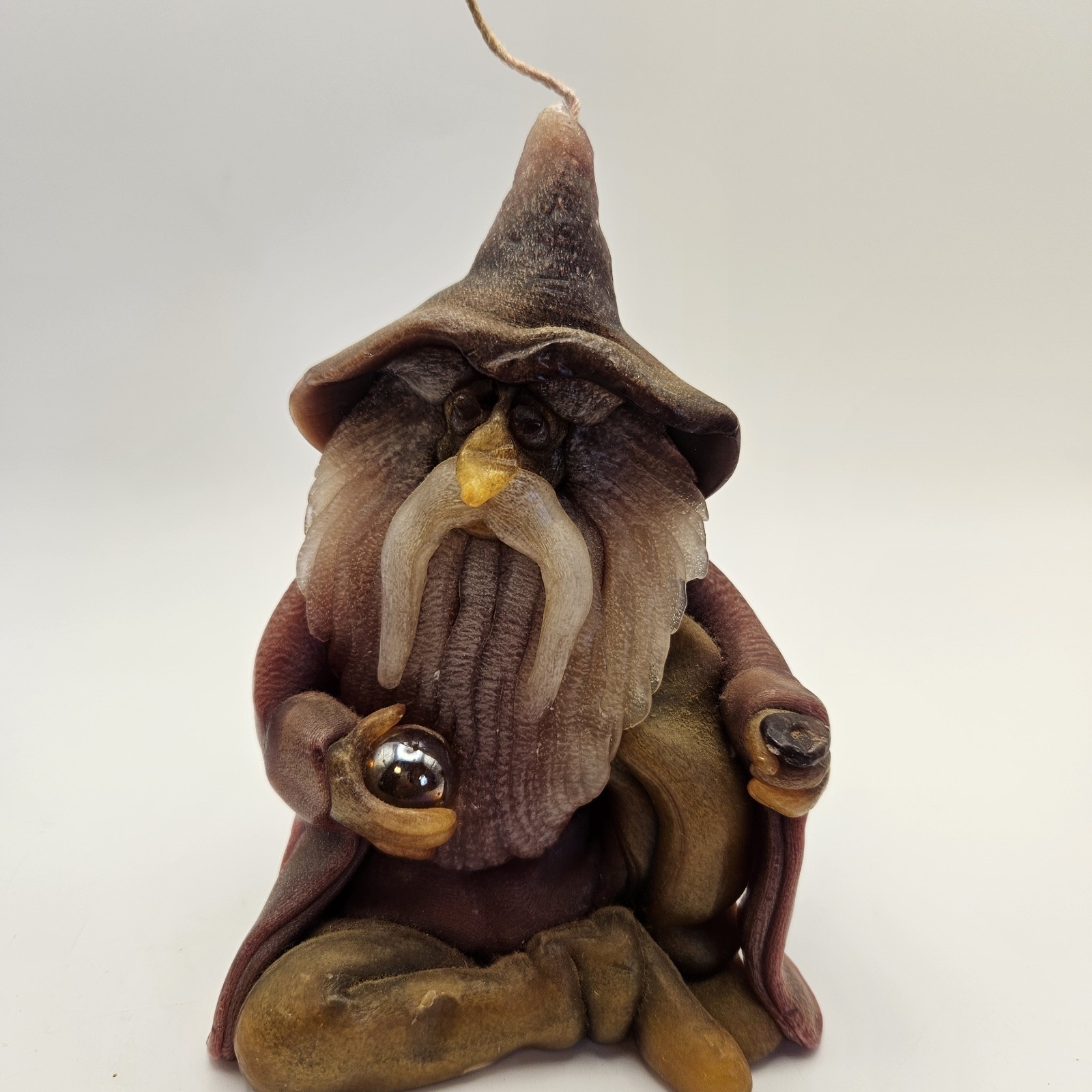 Wizard Wax Works Hand Sculpted Candle Merlin Trull Crystal Ball Vintage 70s
