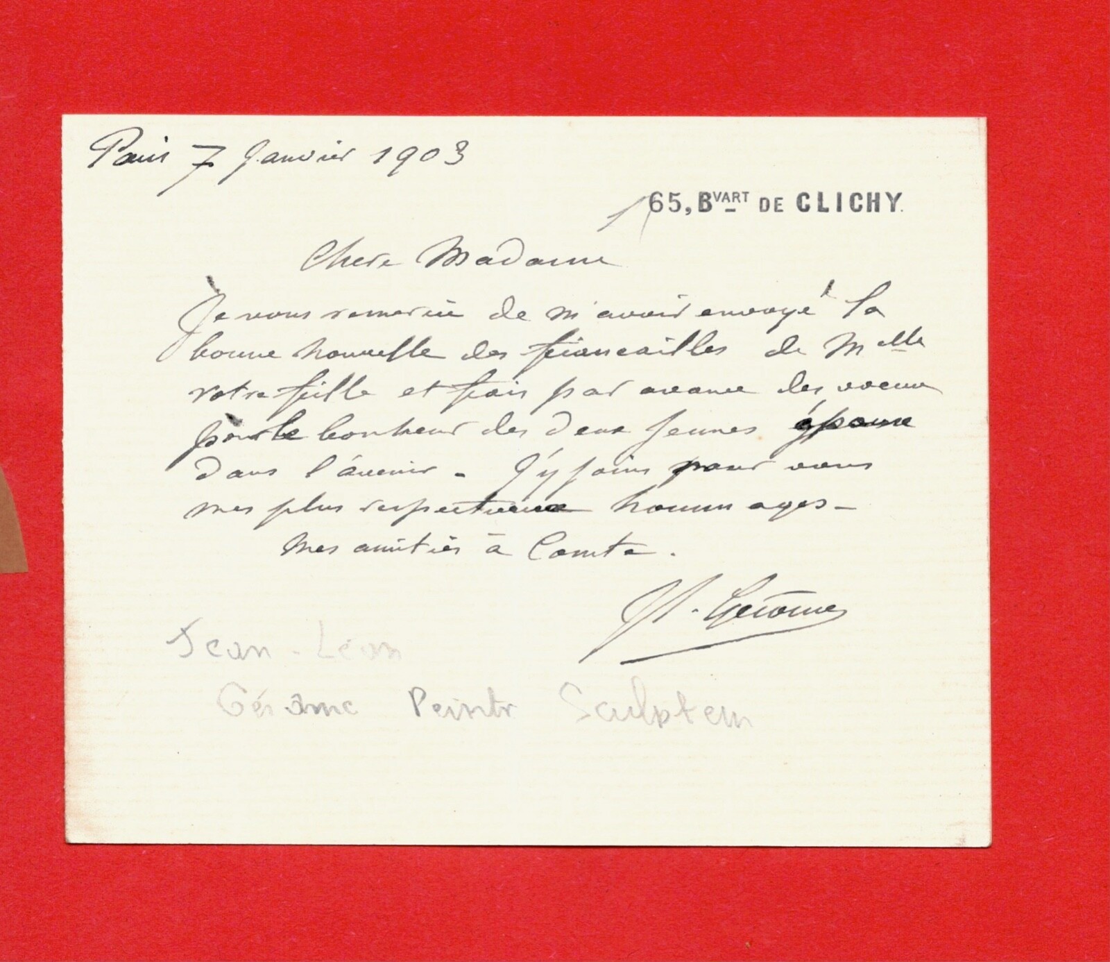 DS28-L.A.S-JEAN-LÉON GÉRÔME-PAINTER-SCULPTOR-1903 DS28-L.A.S-JEAN-LÉON GÉRÔME-PAINTER-SCULPTOR-1903