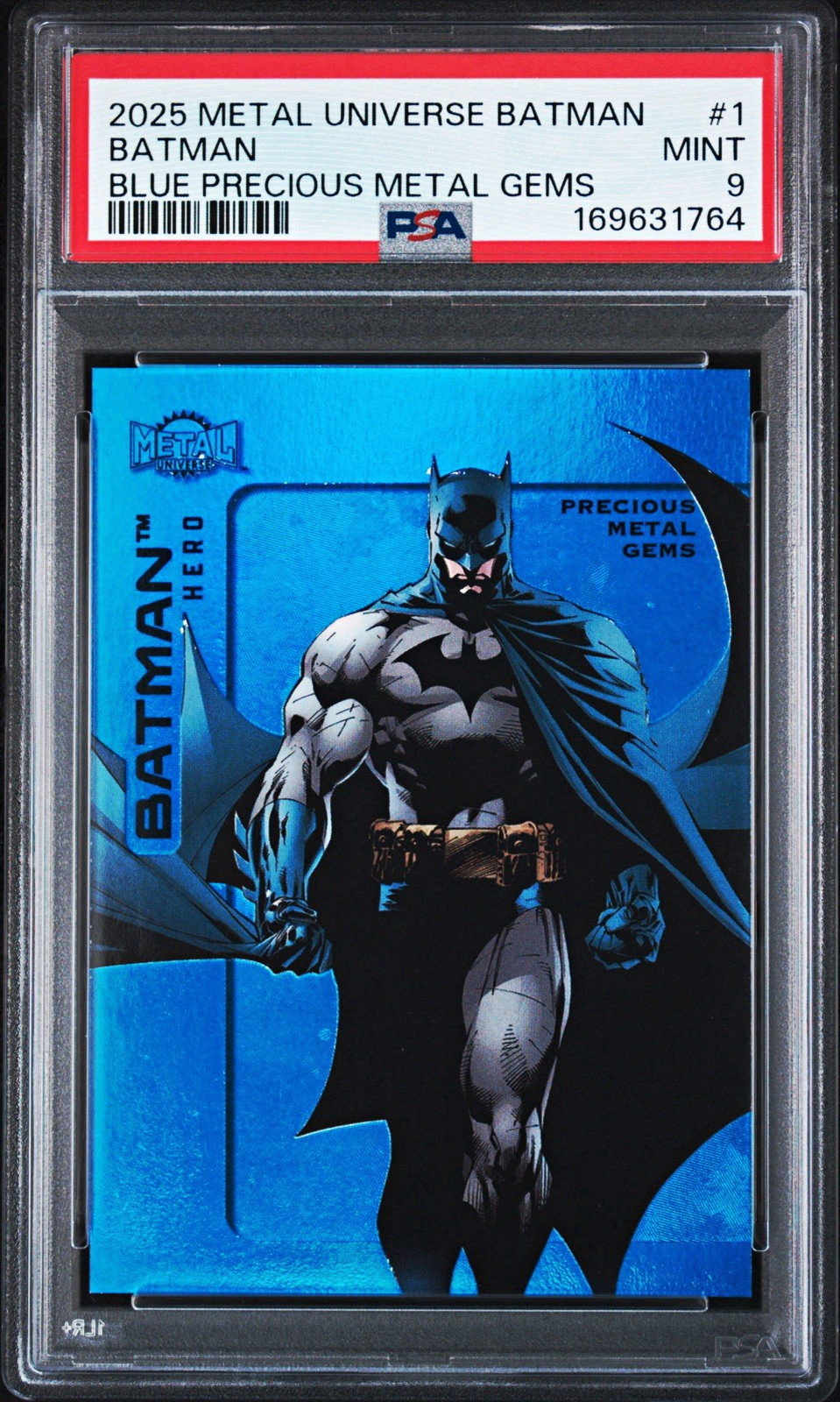 2025 Metal Universe Batman #1 Blue Precious Metal Gems PSA 9 1/50 PMG POP 1  