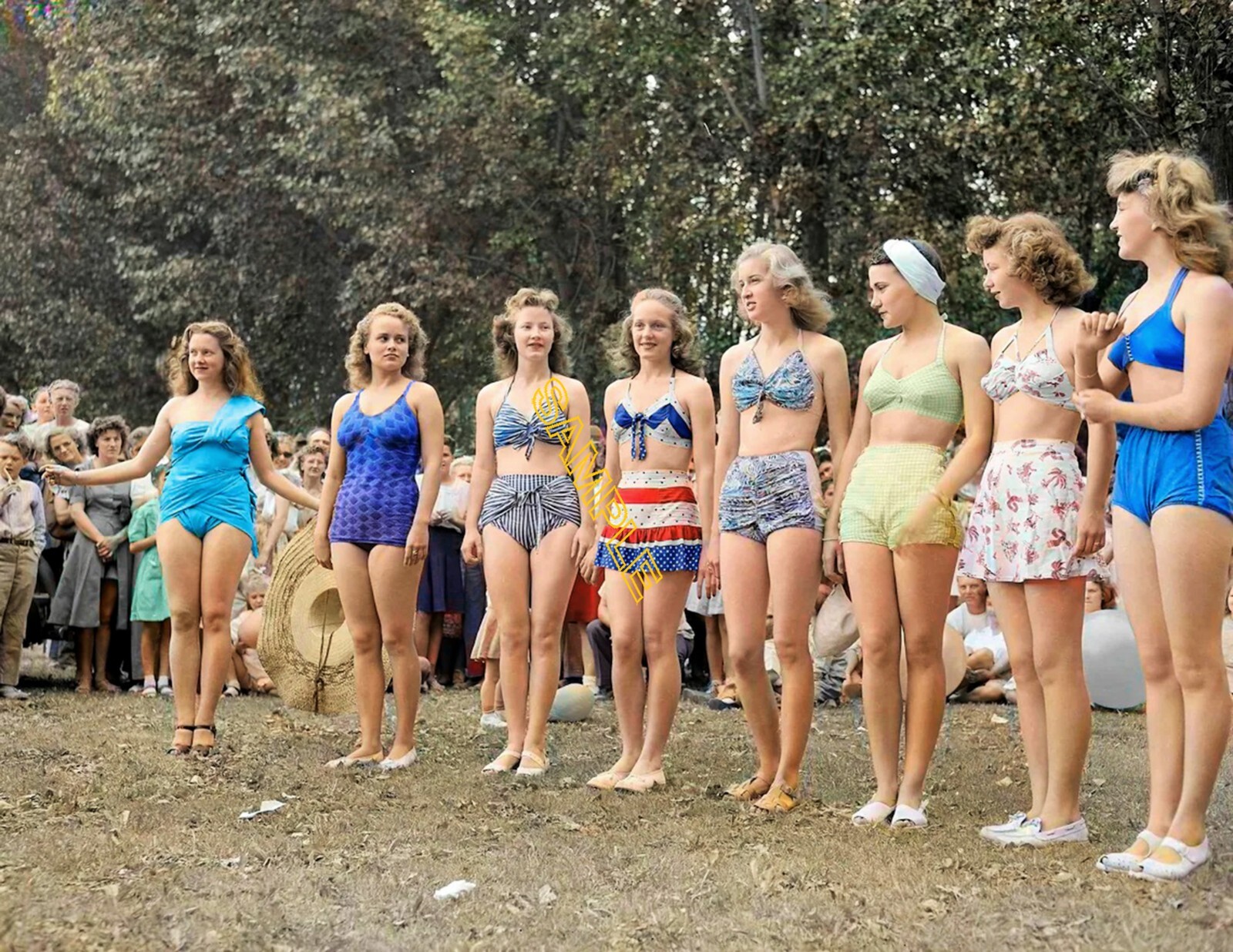 1946 Beauty Contest, Price, Utah Vintage Old Photograph Colorized-Photo