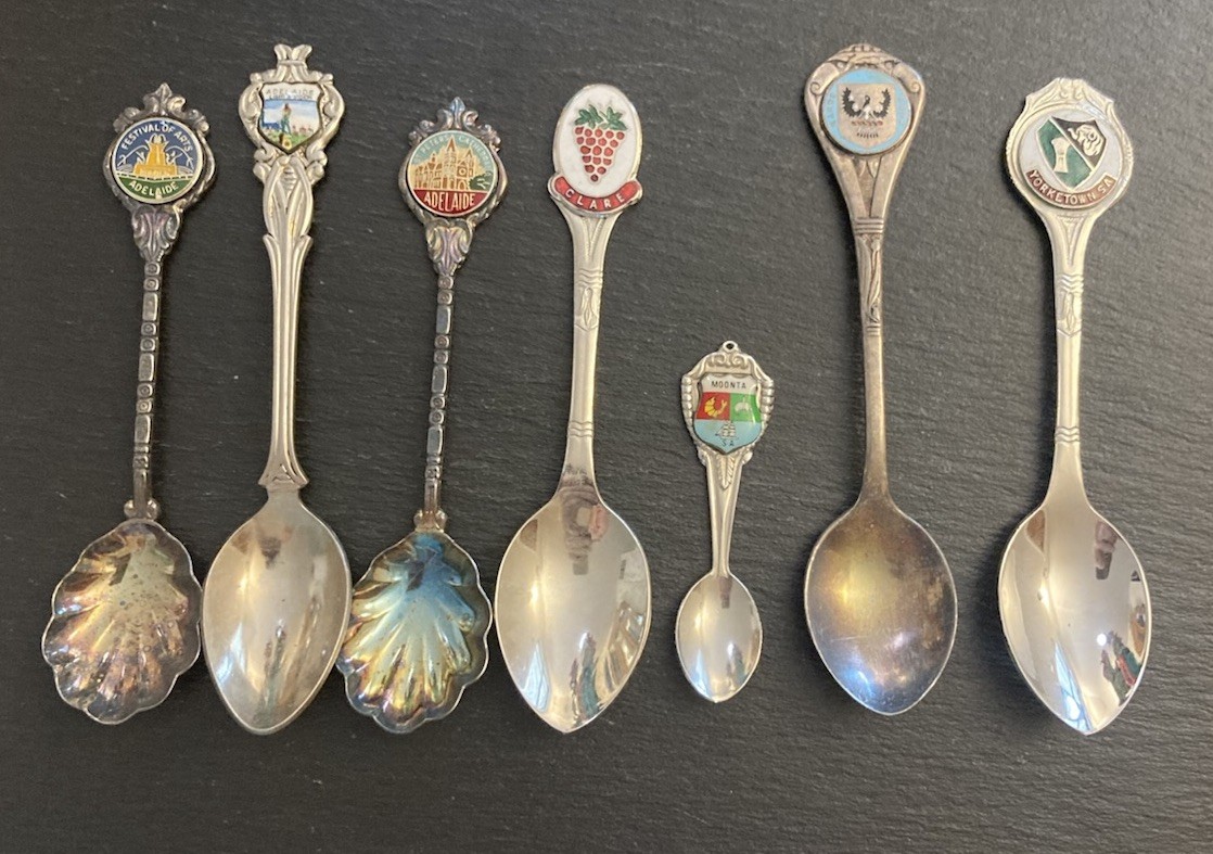 7 Collector Spoons SOUTHERN AUSTRALIA ADELAIDE MOONTA YORKETOWN CLARE Ships Free