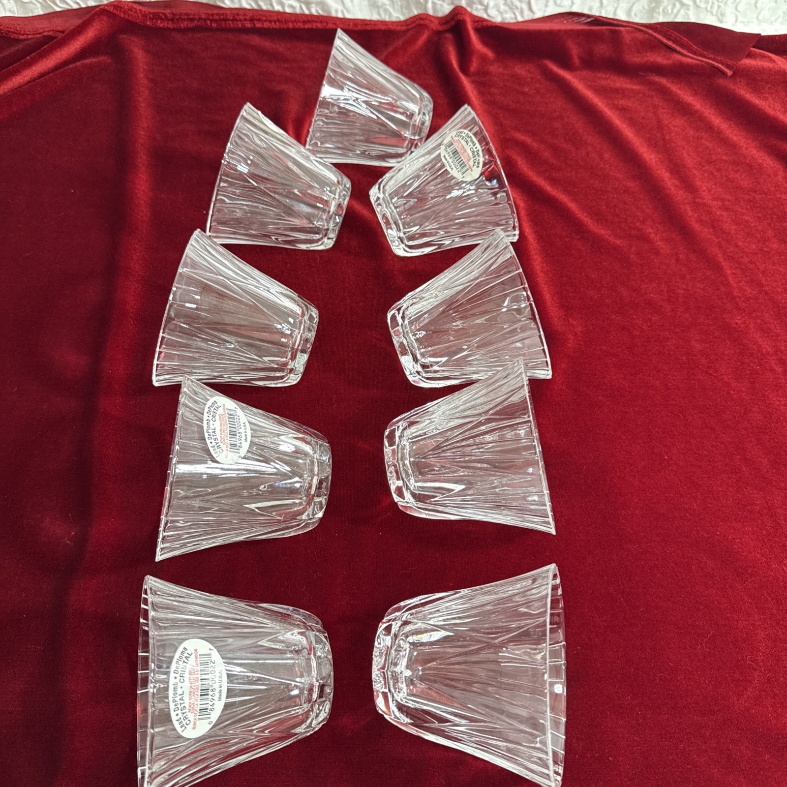 Vtg 9 Lot DePlomb USA 24% Lead Crystal Fluted Votive Candle Holders 3\