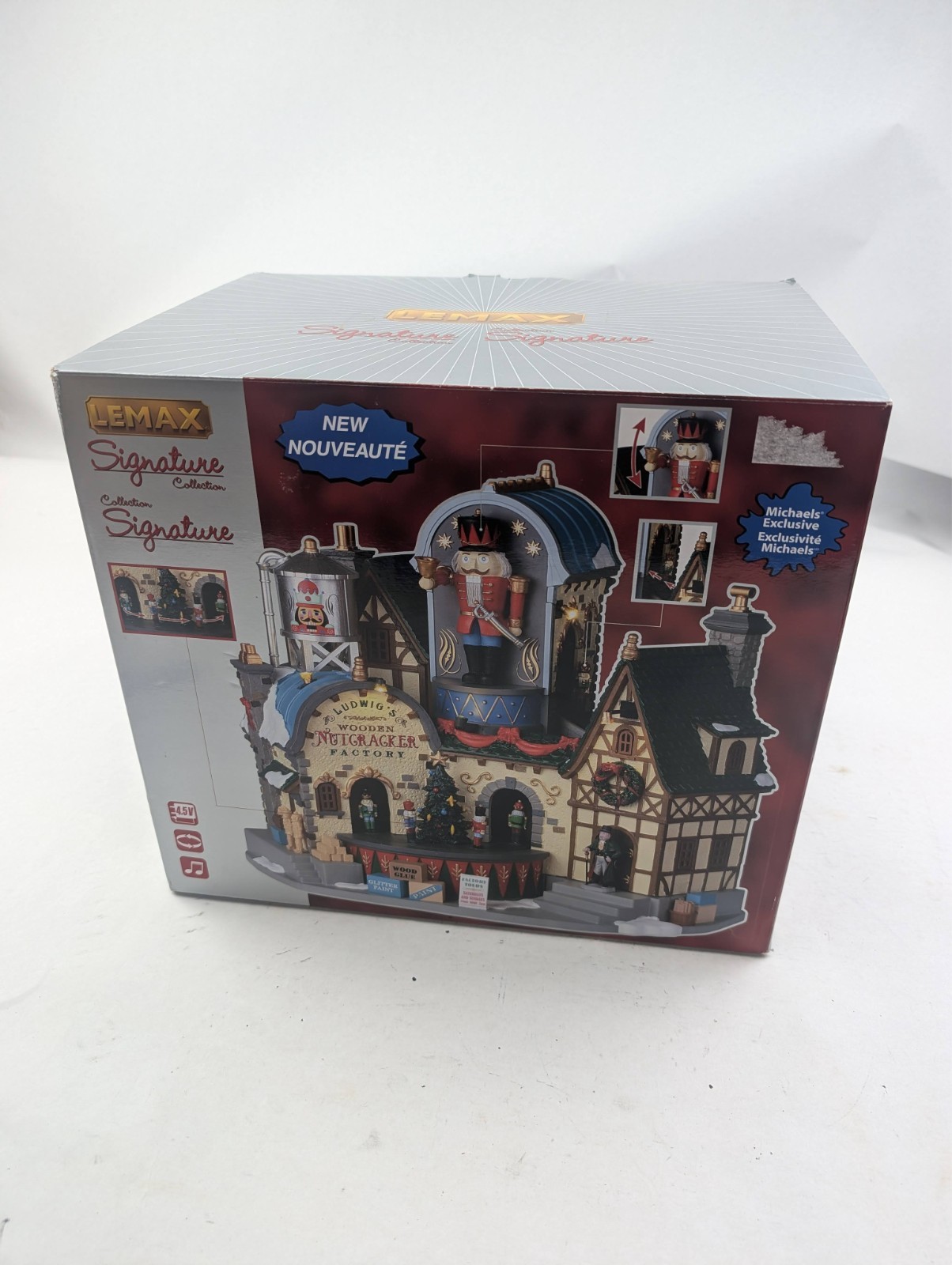 LEMAX Ludwig’s Wooden Nutcracker Factory Signature Series Christmas Animated VG