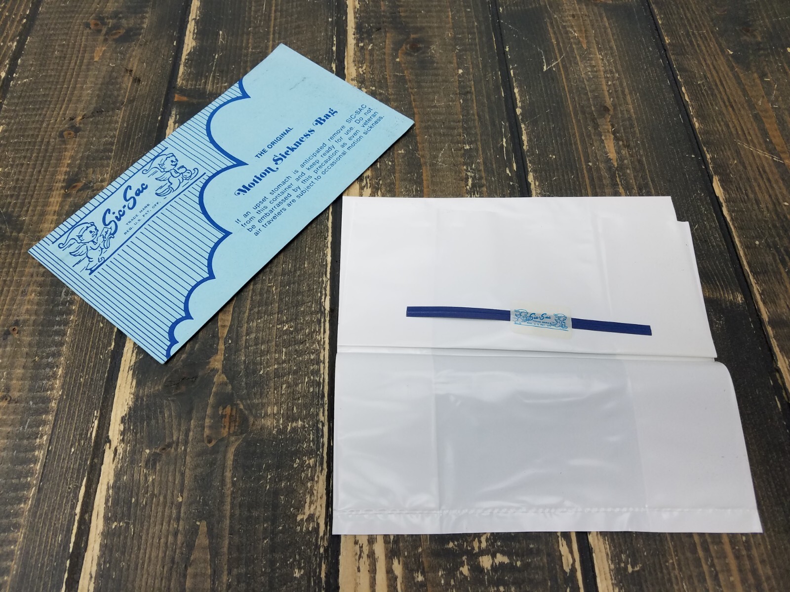 Vintage - The Original SIC-SAC Motion Sickness Plastic Bag with Envelope