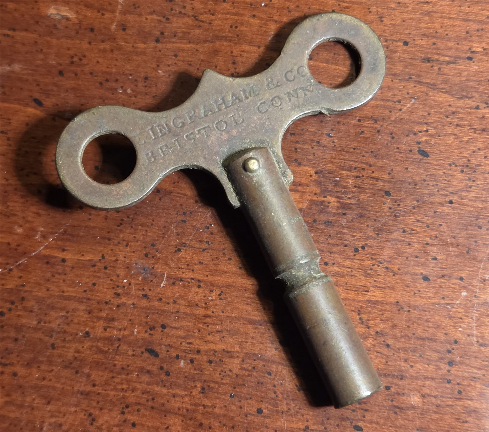 ANTIQUE 1870s E INGRAHAM & CO ALL BRASS CLOCK KEY BRISTOL CONN 1-7/8\ ANTIQUE 1870s E INGRAHAM & CO ALL BRASS CLOCK KEY BRISTOL CONN 1-7/8\