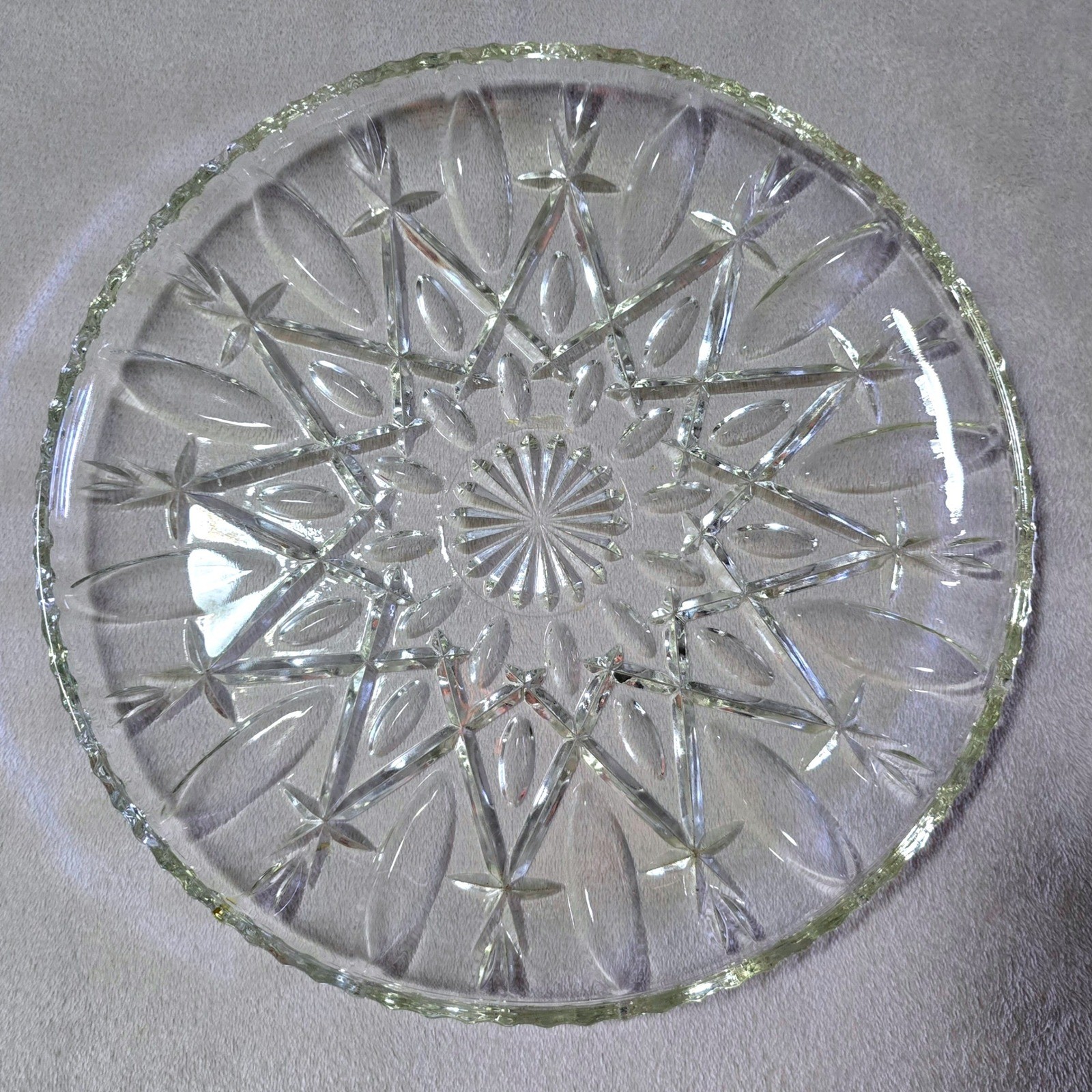 Anchor Hocking EAPC Early American Prescut 13.5 in Glass Serving Platter