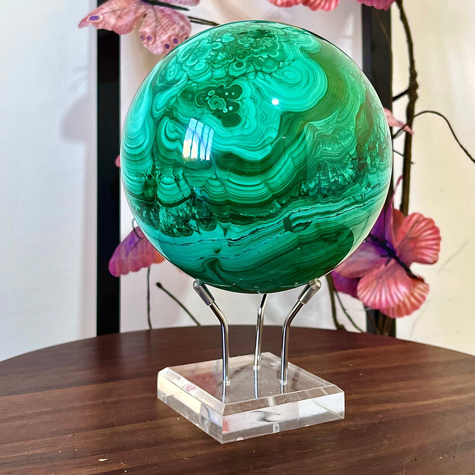 6.28LB Natural malachite ball quartz crystal energy ball Divination meditation