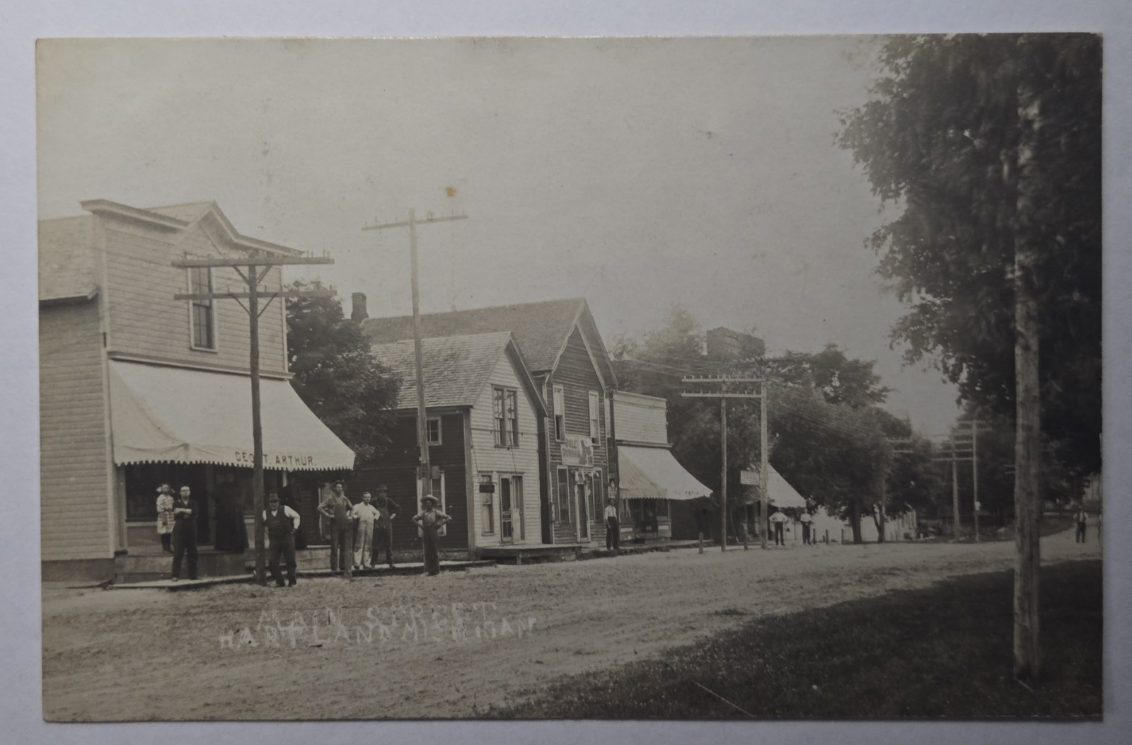 HARTLAND MICHIGAN RPPC Approx 1910 Street View Sepia w Nice Detail to GR HARTLAND MICHIGAN RPPC Approx 1910 Street View Sepia w Nice Detail to GR