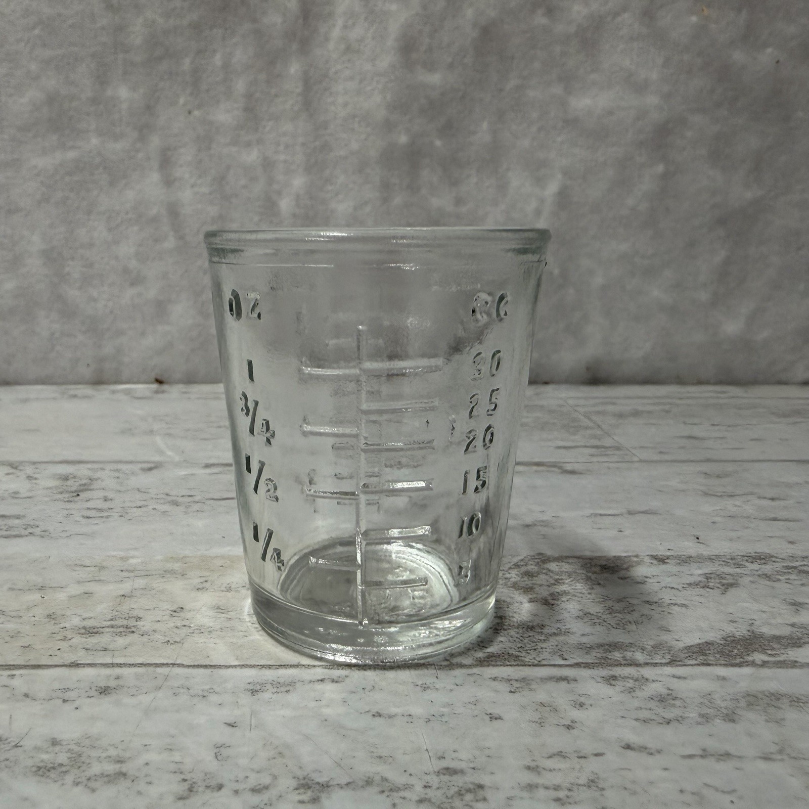 VTG Hazel Atlas Glass 1 OZ Measuring, Embossed Bar Barware Liquid Cook MCM USA VTG Hazel Atlas Glass 1 OZ Measuring, Embossed Bar Barware Liquid Cook MCM USA