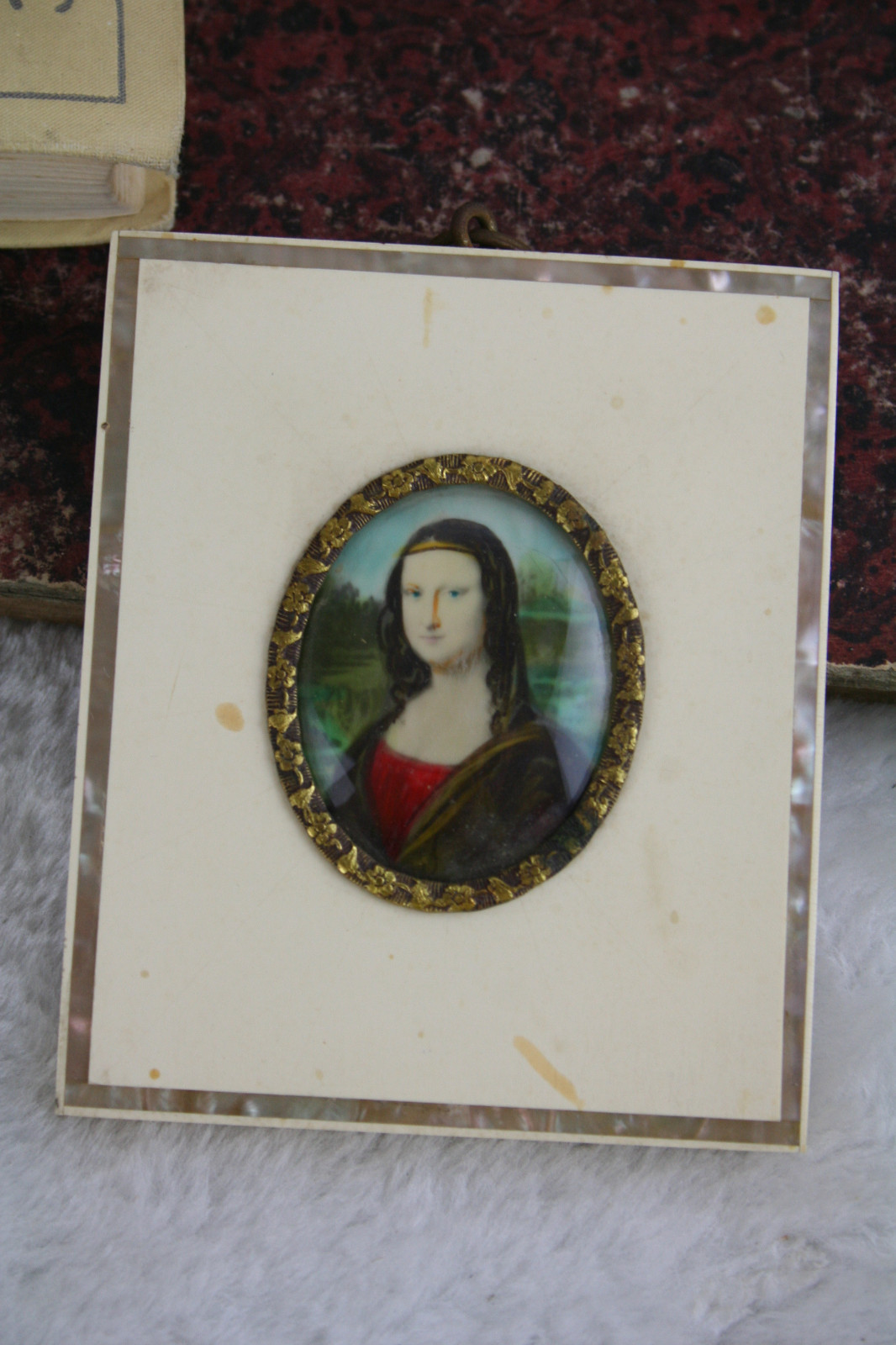 Gorgeous Miniature portrait mona lisa 1950\'s 