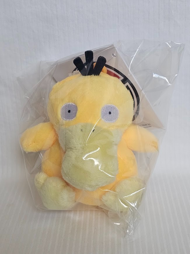 Japan Pokemon Center Psyduck Mascot Plush Key Chain with Carabiner