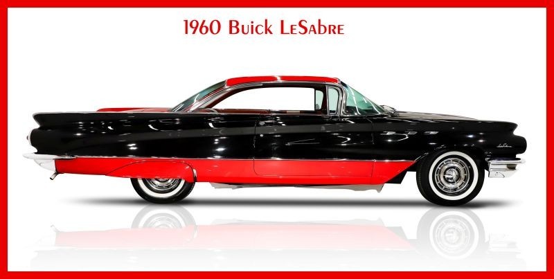 1960 Buick LeSabre in Black & Red NEW Sign: 9x18