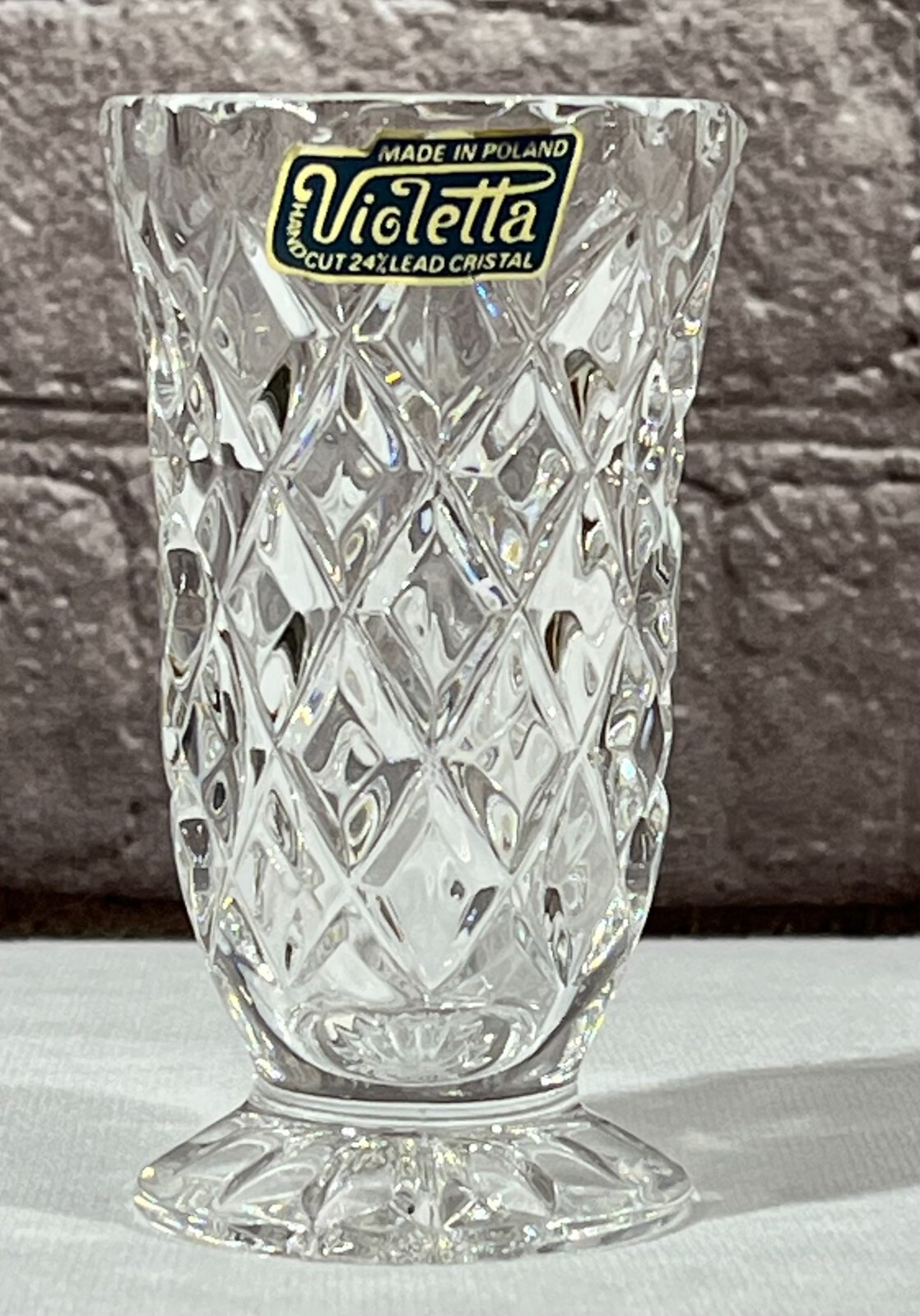 BEAUTIFUL Violetta Miniature Vase, Made In Poland, 24% Lead Crystal, 3.7