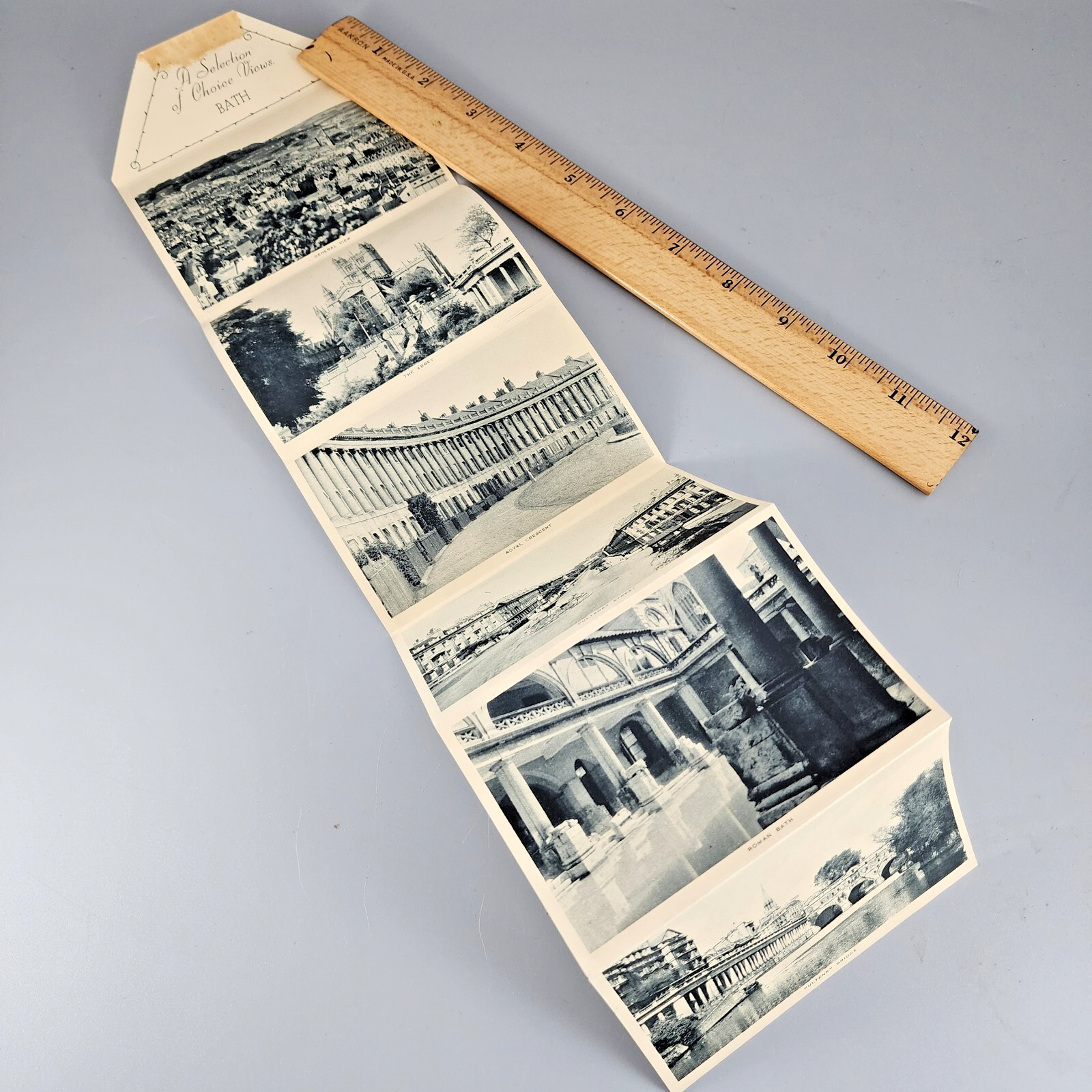 Tuck\'s Souvenir Letterview of Bath (c1920s) Foldout Postcard