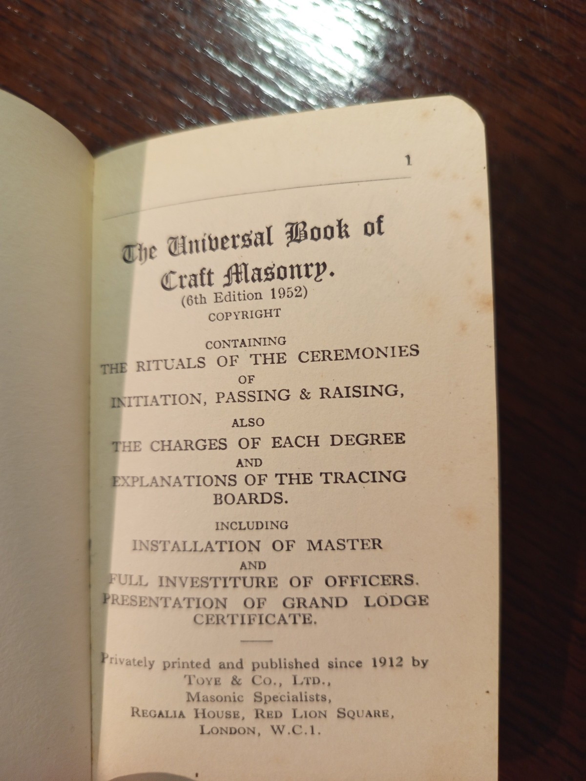 1952 The Universal Book of Craft  Freemasonry masonic/556