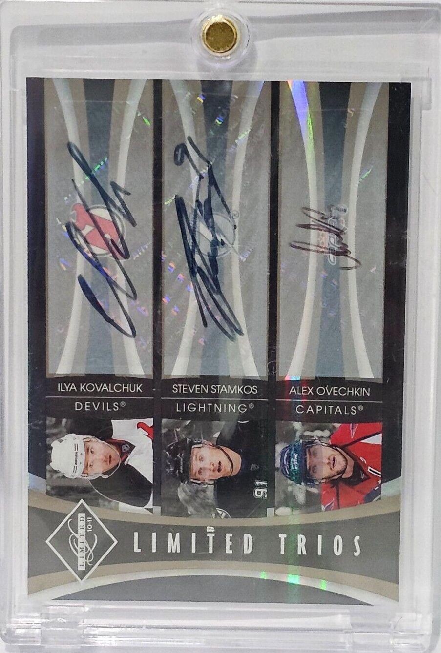 2010 Panini Limited Trios Hockey Card Signed by Kovalchuk, Stamkos & Ovechkin 2010 Panini Limited Trios Hockey Card Signed by Kovalchuk, Stamkos & Ovechkin