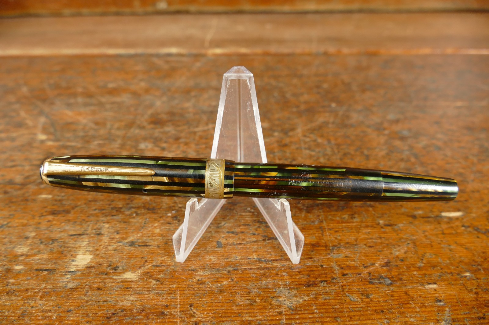 Vintage Antique Parker Striped Duofold Fountain with Nib
