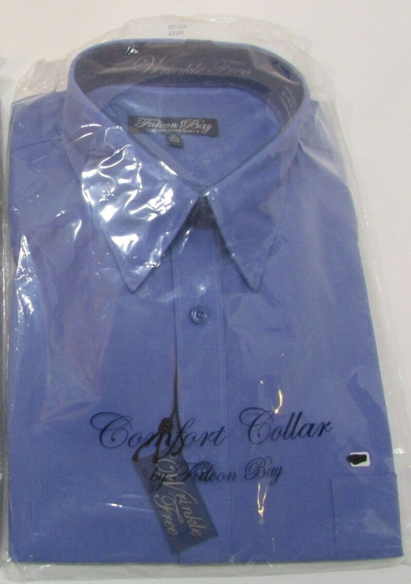 New NWT Men's 17 - 32/33 Falcon Bay Light Blue Comfort Cotton Long Sleeve Shirt